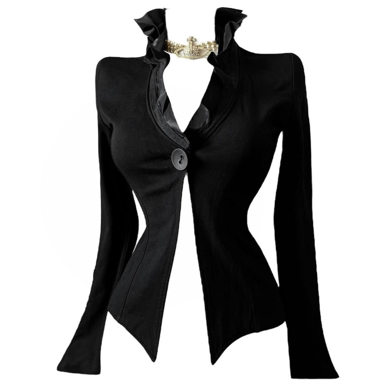 So sick avant-garde blouse with ruffles a unique collar