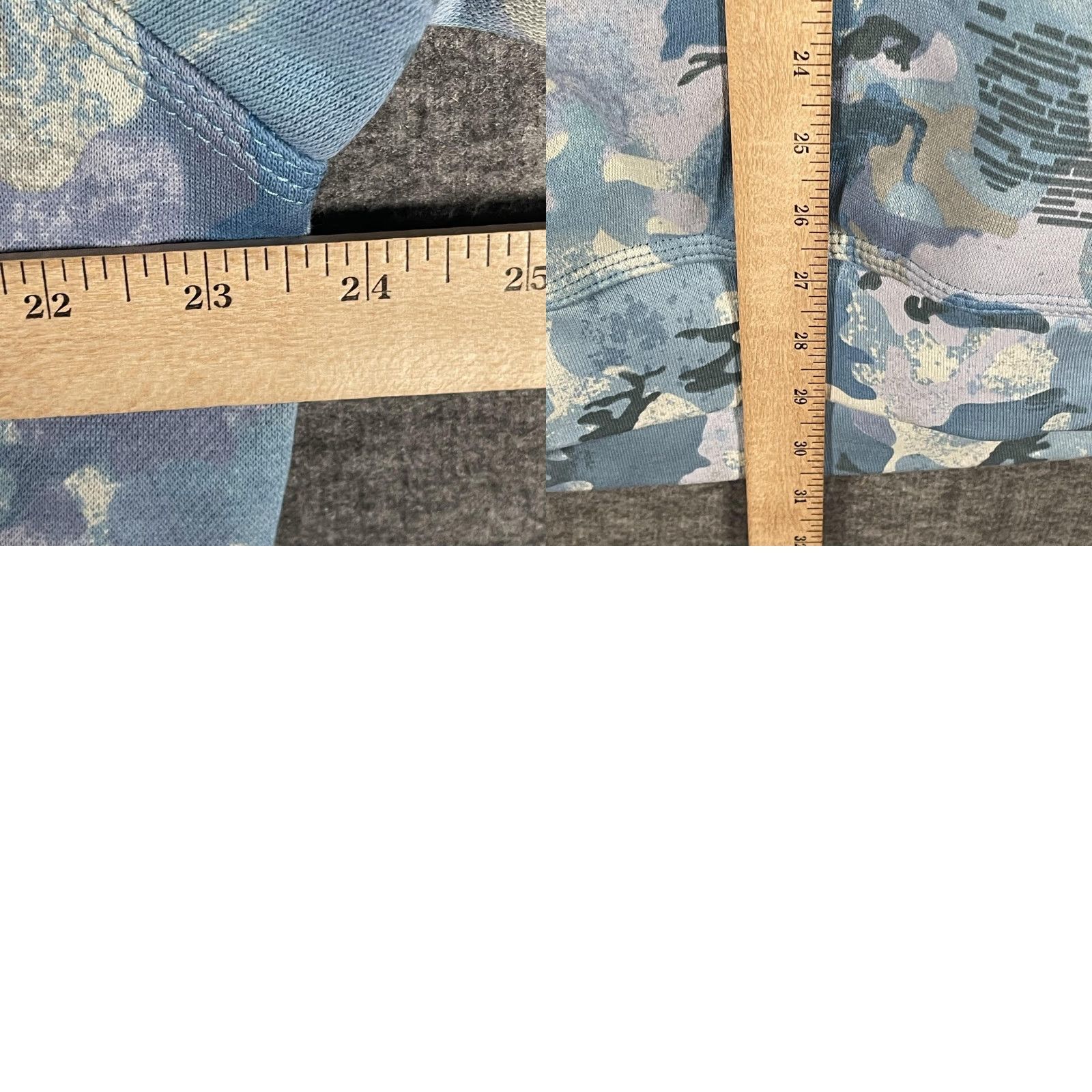 Vintage VINTAGE Lincoln Outfitters Hoodie Mens L Blue Camo Quarter Zip Pullover Fleece Lined Size US L / EU 52-54 / 3 - 8 Thumbnail