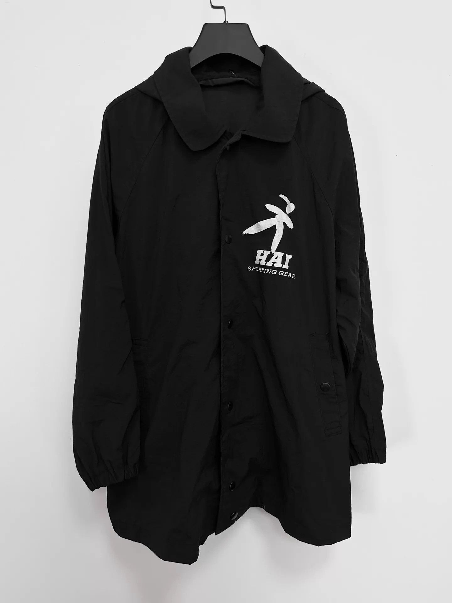 Issey Miyake Black Collared Button-Up Jacket with Graphic Print Size US M / EU 48-50 / 2 - 1 Thumbnail