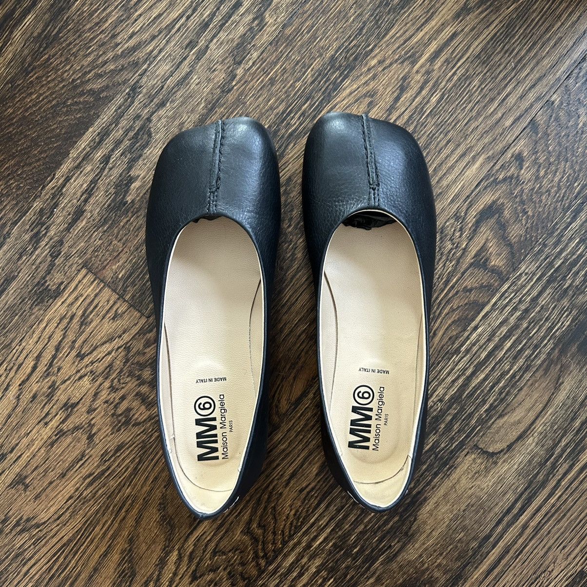 MM6 MM6 Maison Martin Margiela Black Leather Flats Petite Size 4 Size US 4 / IT 34 - 5 Thumbnail