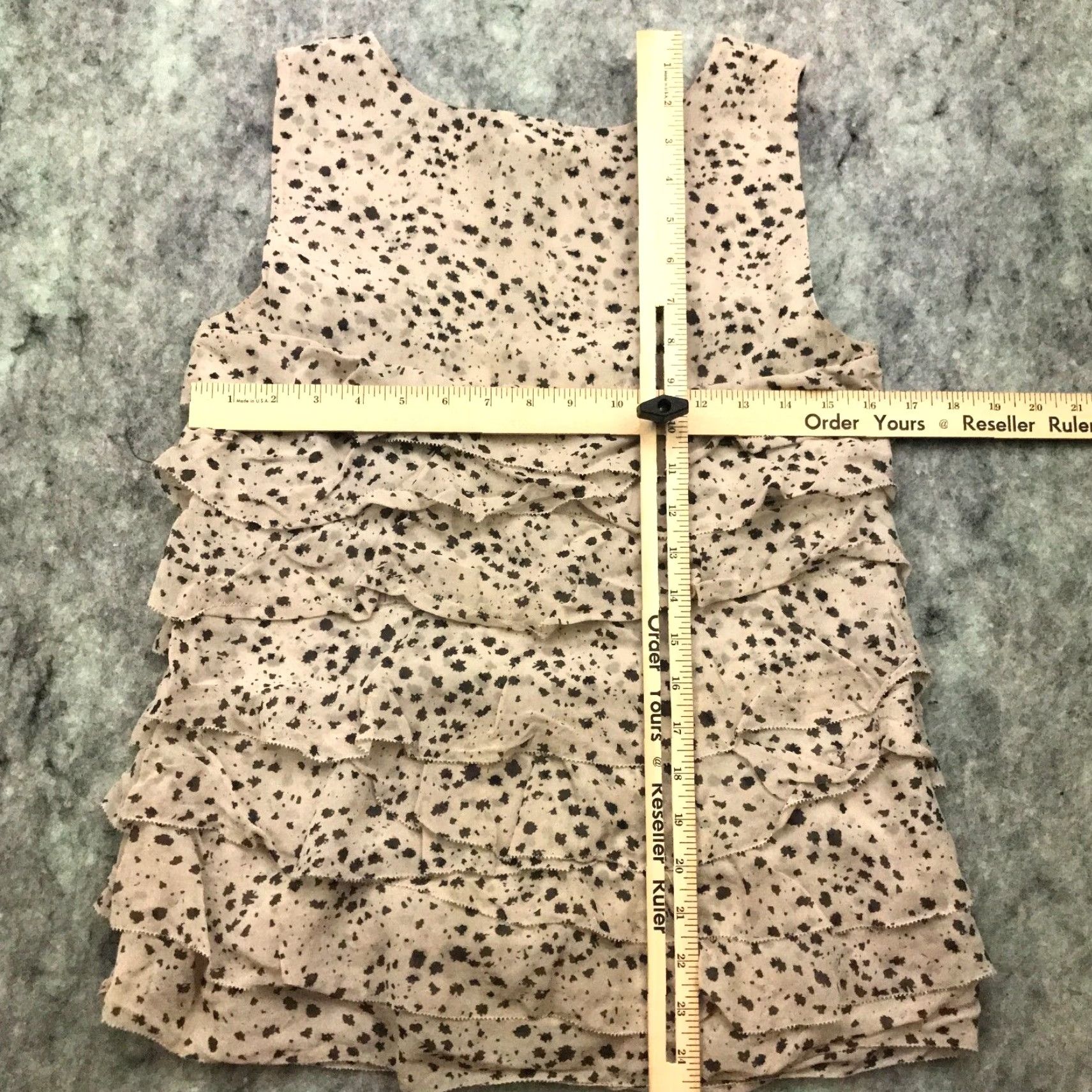 Ann Taylor VINTAGE Ann Taylor Blouse Shirt Women's Medium Tan Beige Silk Lined Sleeveless Round Neck Pullover Casual Party/Cocktail Travel Regular Womens Size M / US 6-8 / IT 42-44 - 7 Thumbnail