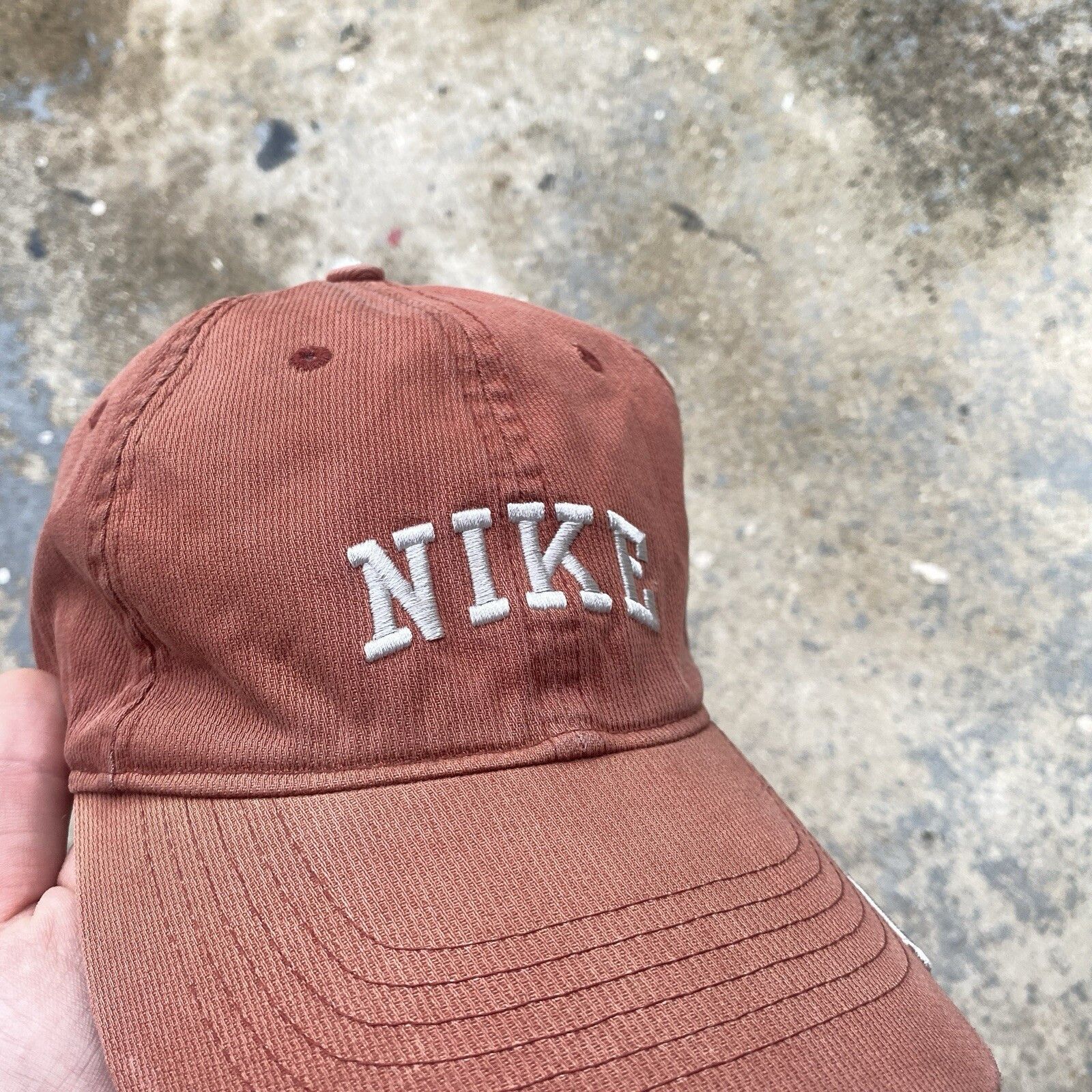 Nike Vintage Nike Center Small Swoosh Trashed Cap Hat 90s Y2K Size ONE SIZE - 2 Thumbnail