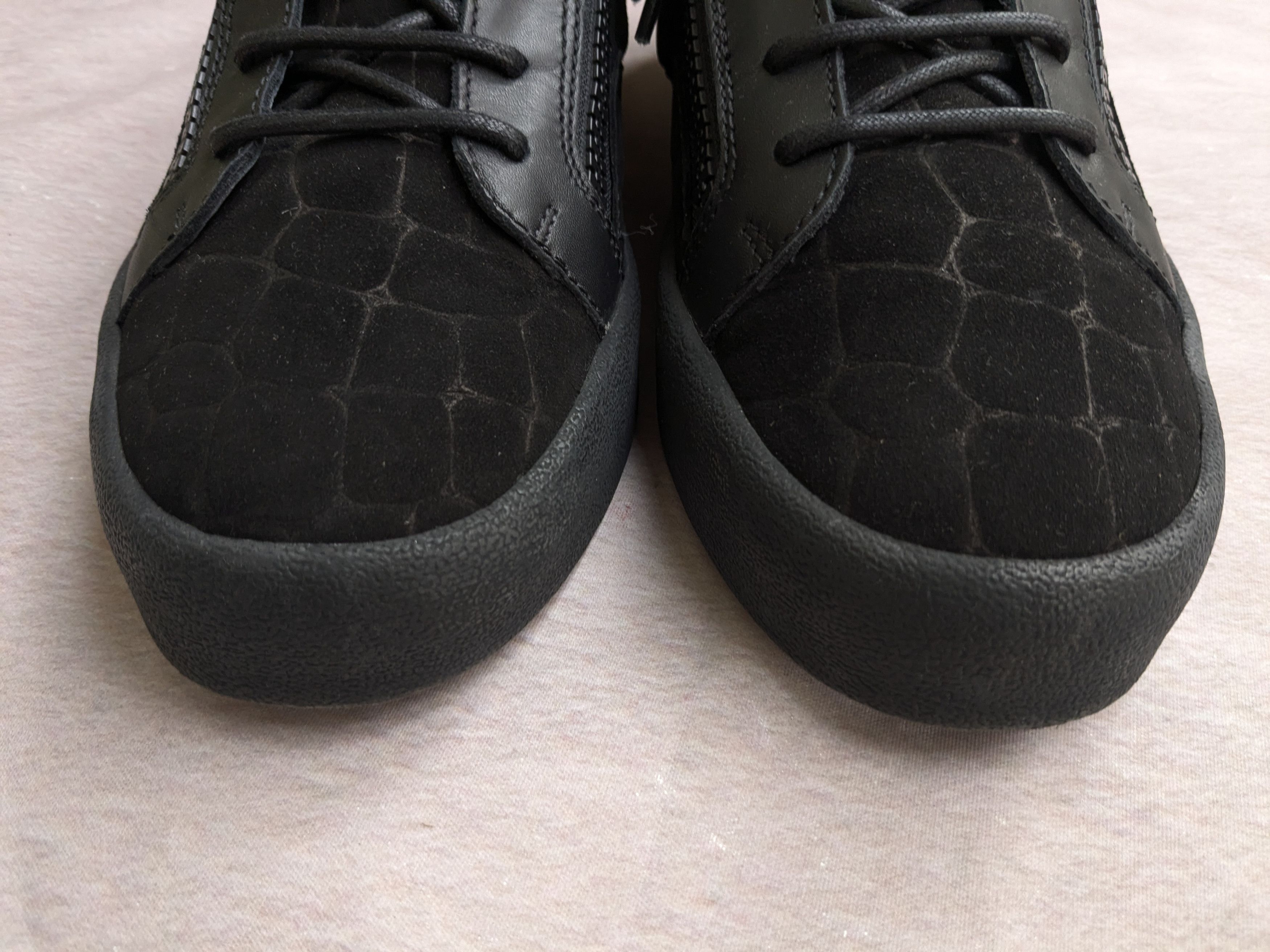 Giuseppe Zanotti Giuseppe Zanotti Sneakers Black Velvet Leather Zipper 11.5 Size US 11.5 / EU 44-45 - 2 Thumbnail