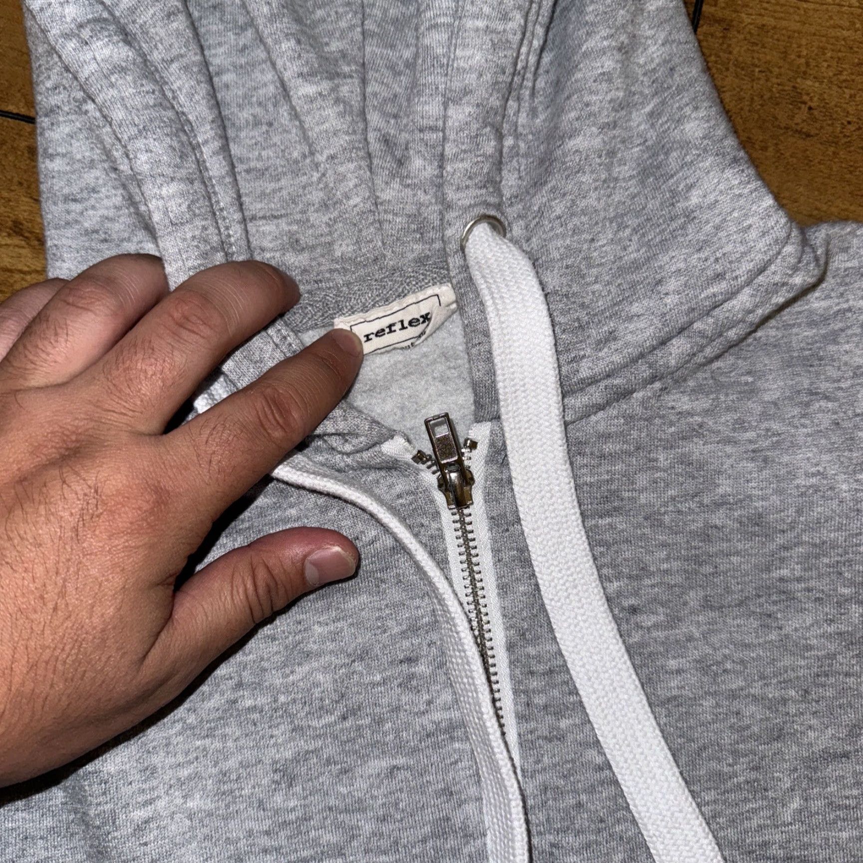 Vintage Reflex Hoodie, Full Zip, Heather Grey, Women, M, Gray, Activewear, 90s? Size M / US 6-8 / IT 42-44 - 3 Thumbnail