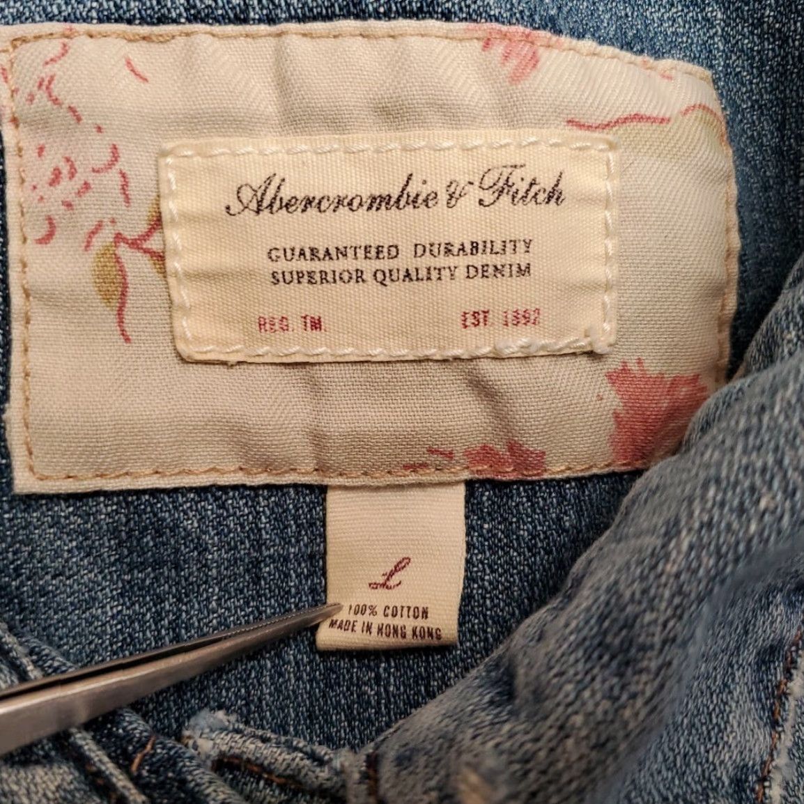 Abercrombie & Fitch VINTAGE Abercrombie & Fitch Jacket Girls L Blue Denim Cropped Distressed Y2K Jacket Women L Blue 90s Retro USA American Size L / US 10 / IT 46 - 6 Thumbnail