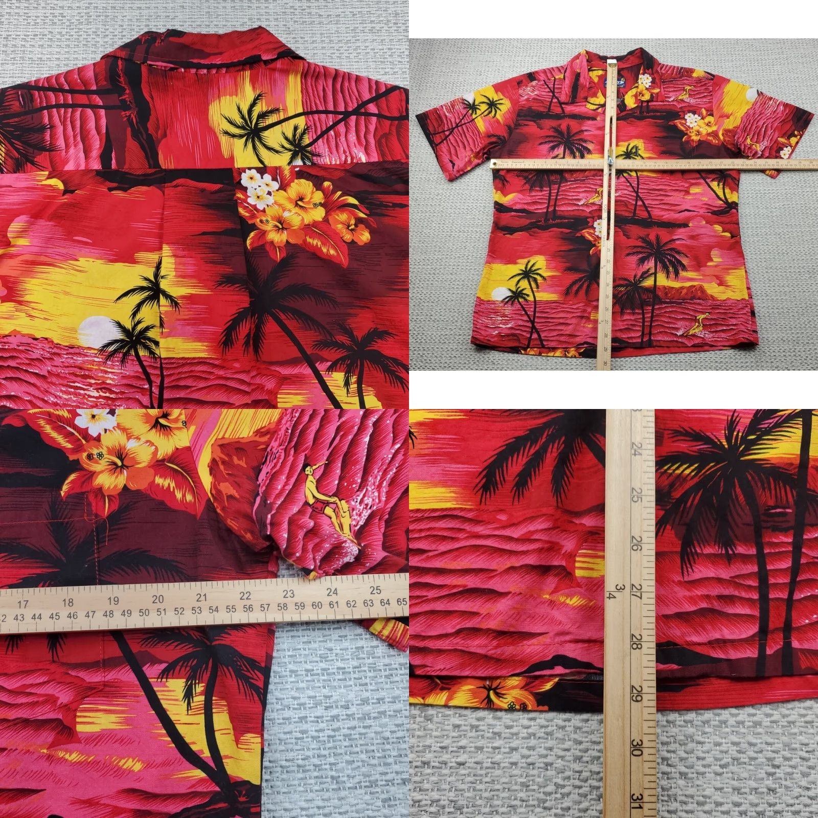 Vintage VTG Palmwave Hawaiian Shirt Mens Adult Large Surfer Beach Palms Floral Sunset Shirt Size US L / EU 52-54 / 3 - 8 Thumbnail