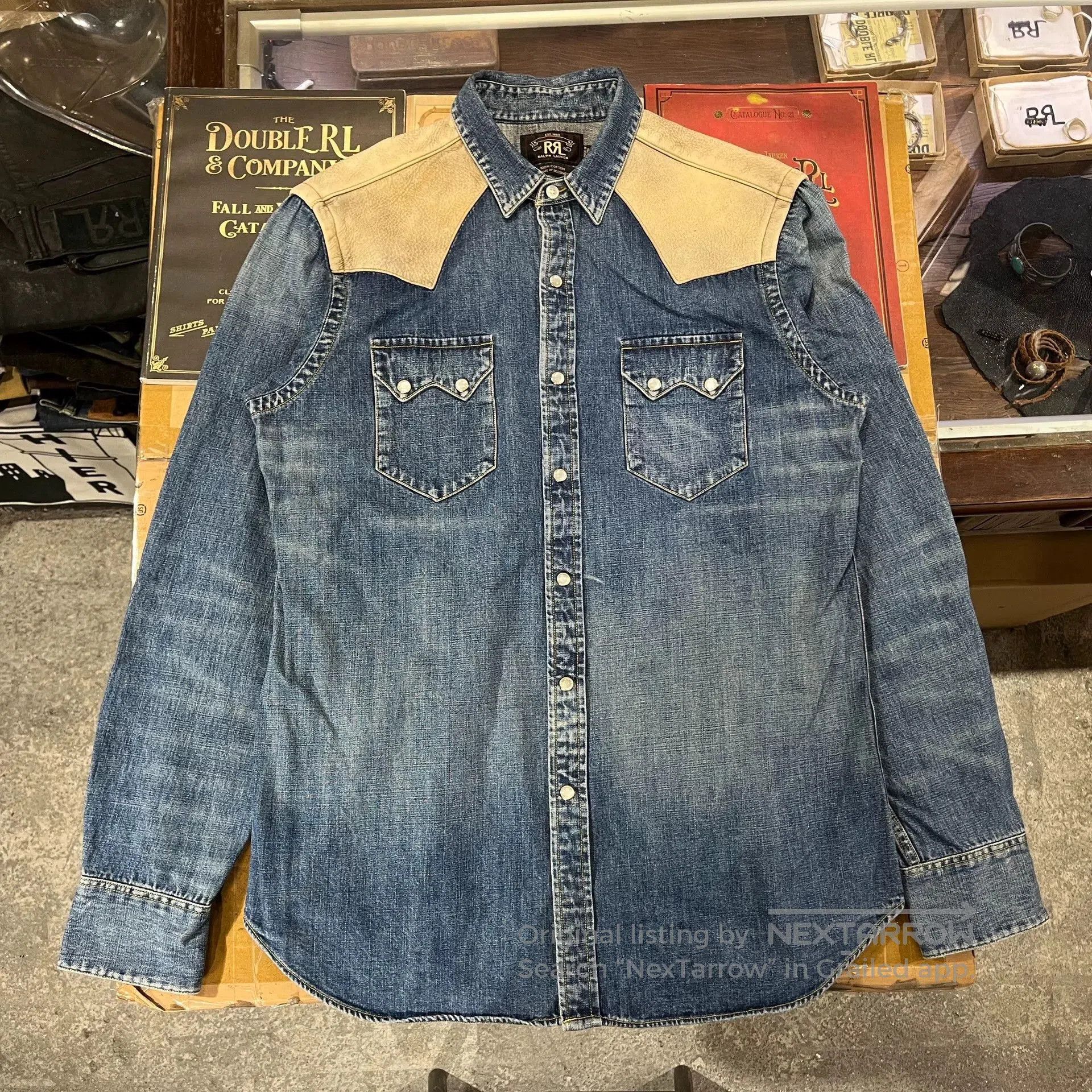 RRL Ralph Lauren RRL Western Denim Shirt by Ralph Lauren. Size US M / EU 48-50 / 2 - 1 Thumbnail