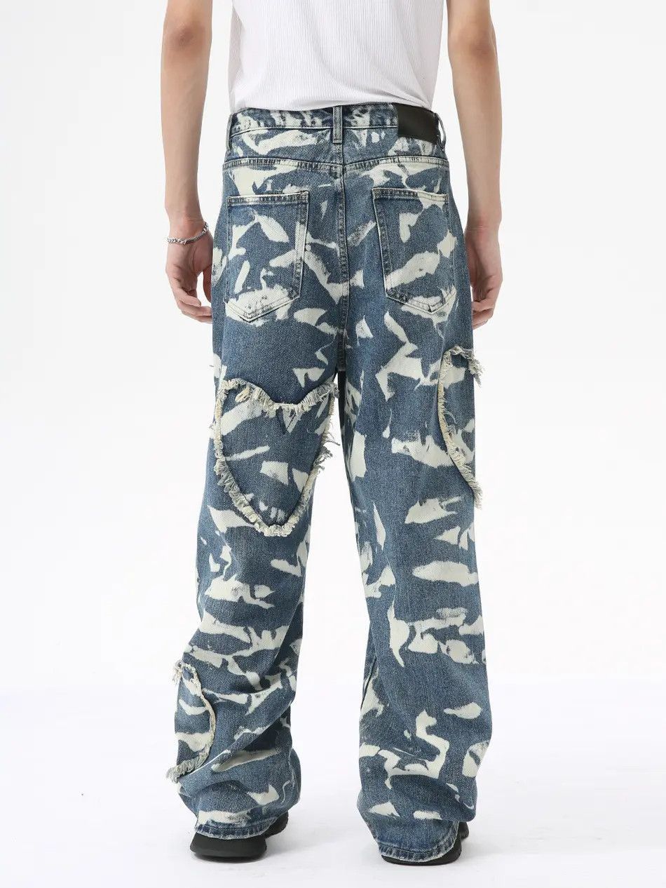 Japanese Brand Retro loose high street printed patchwork jeans Size US 32 / EU 48 - 5 Thumbnail