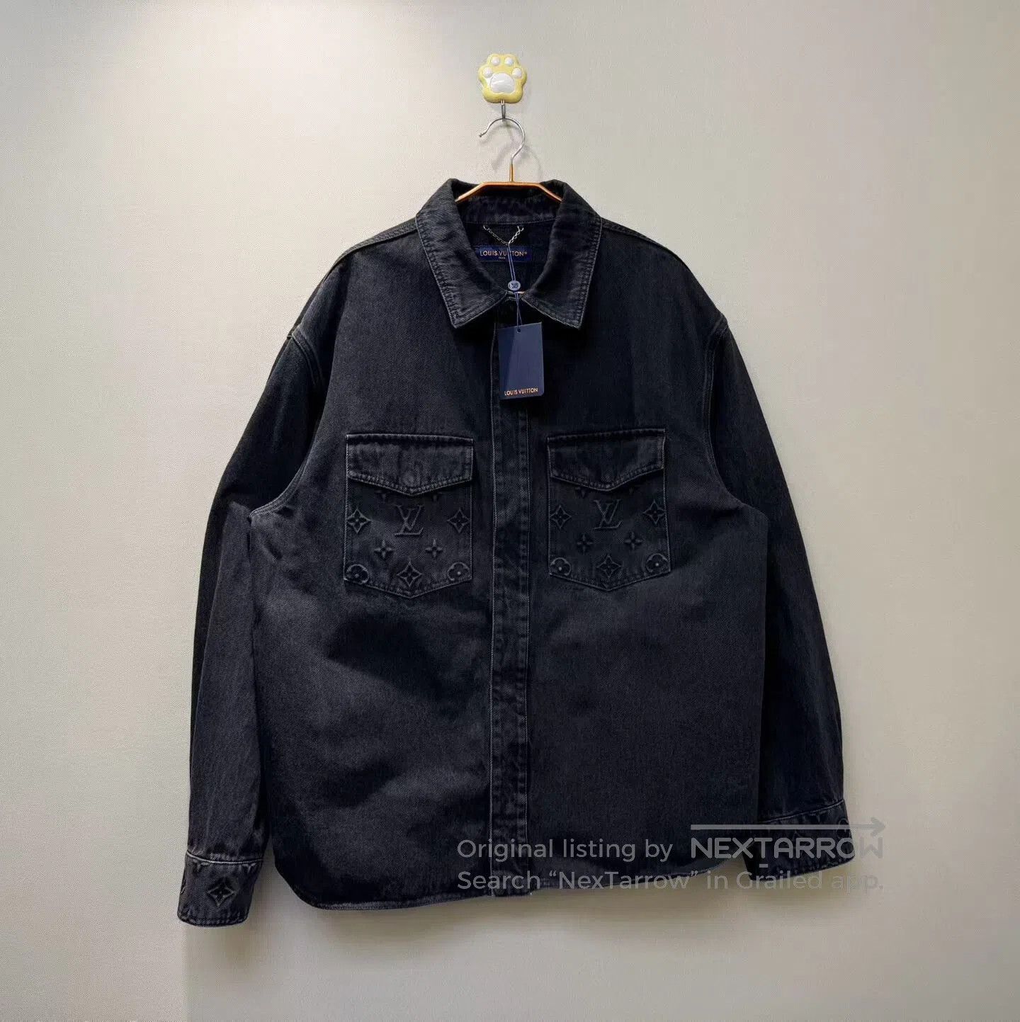 Louis Vuitton Louis Vuitton Black Embossed Logo Denim Jacket| Size US XL / EU 56 / 4 - 1 Thumbnail