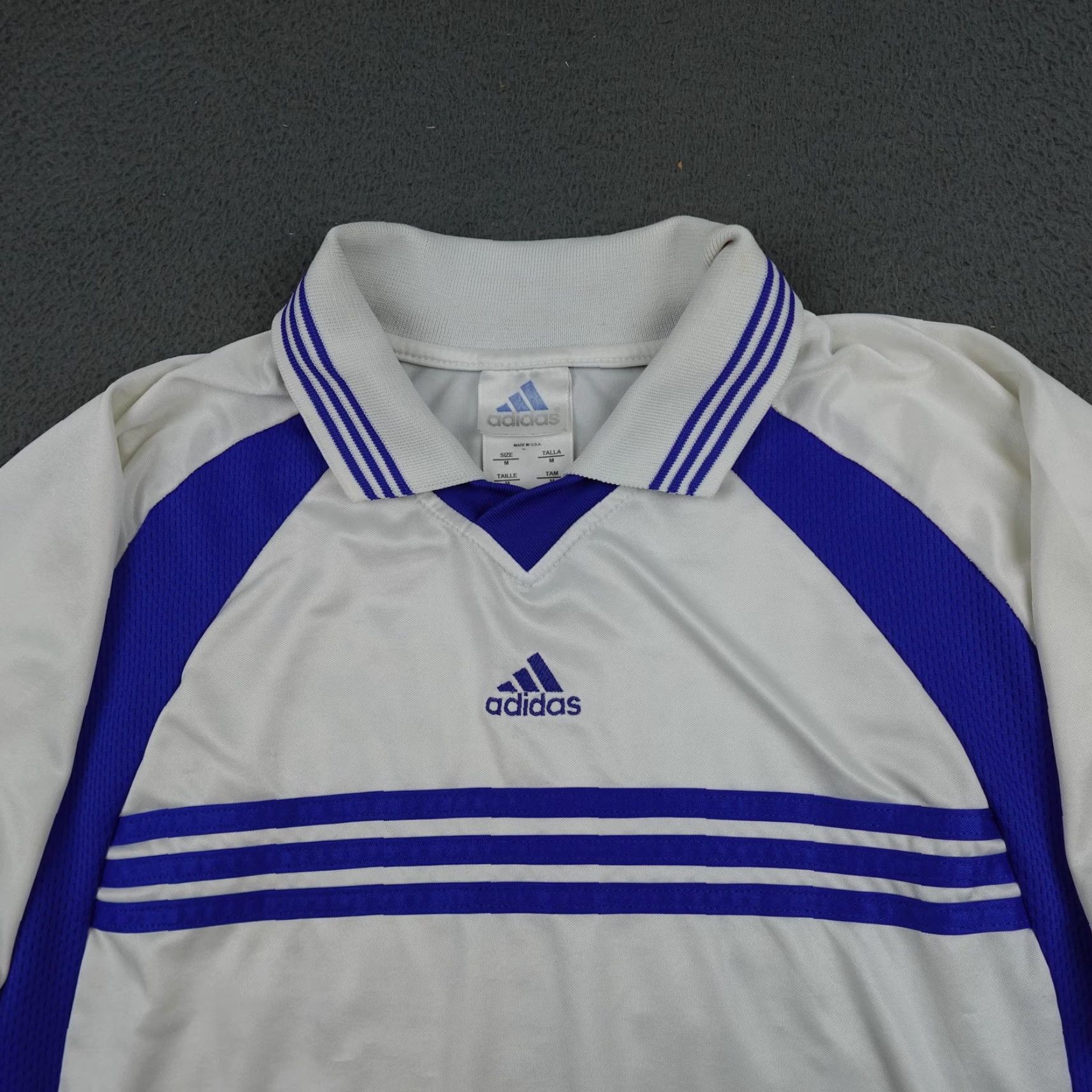 Adidas VINTAGE Adidas Shirt Mens M White Polo Collar Eagles Made USA 90s Size US M / EU 48-50 / 2 - 2 Thumbnail