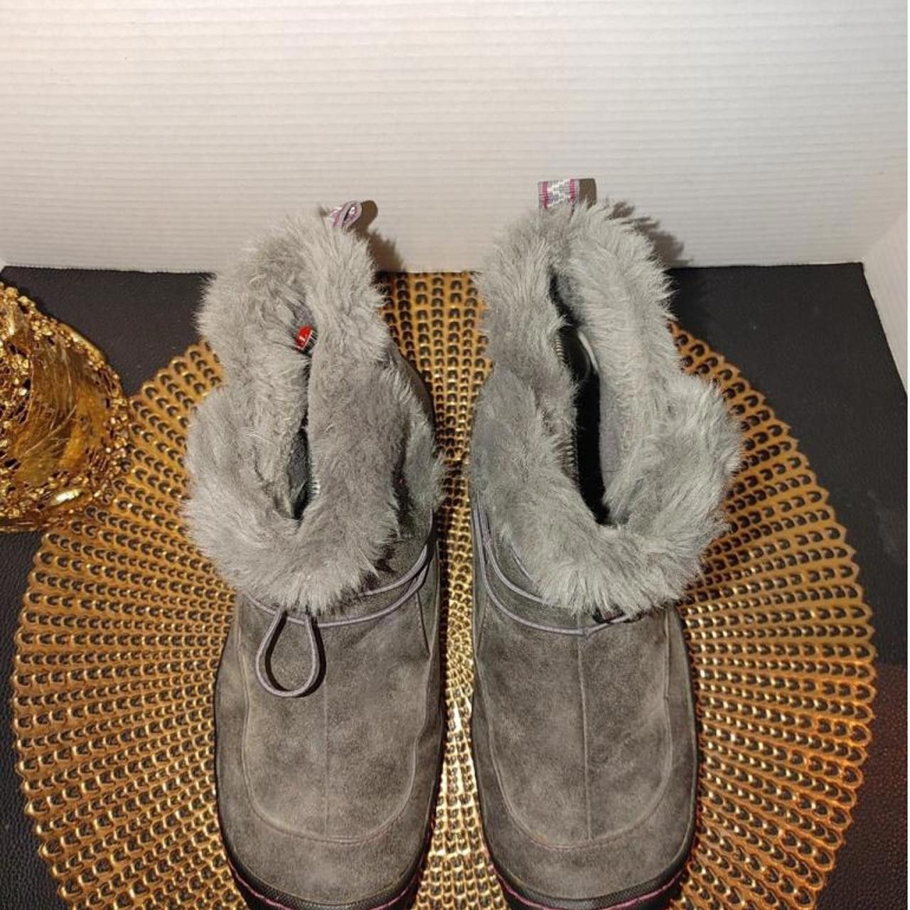 Designer Cozy Gray Winter Boots with Faux Fur Lining Size US 10 / IT 40 - 4 Thumbnail
