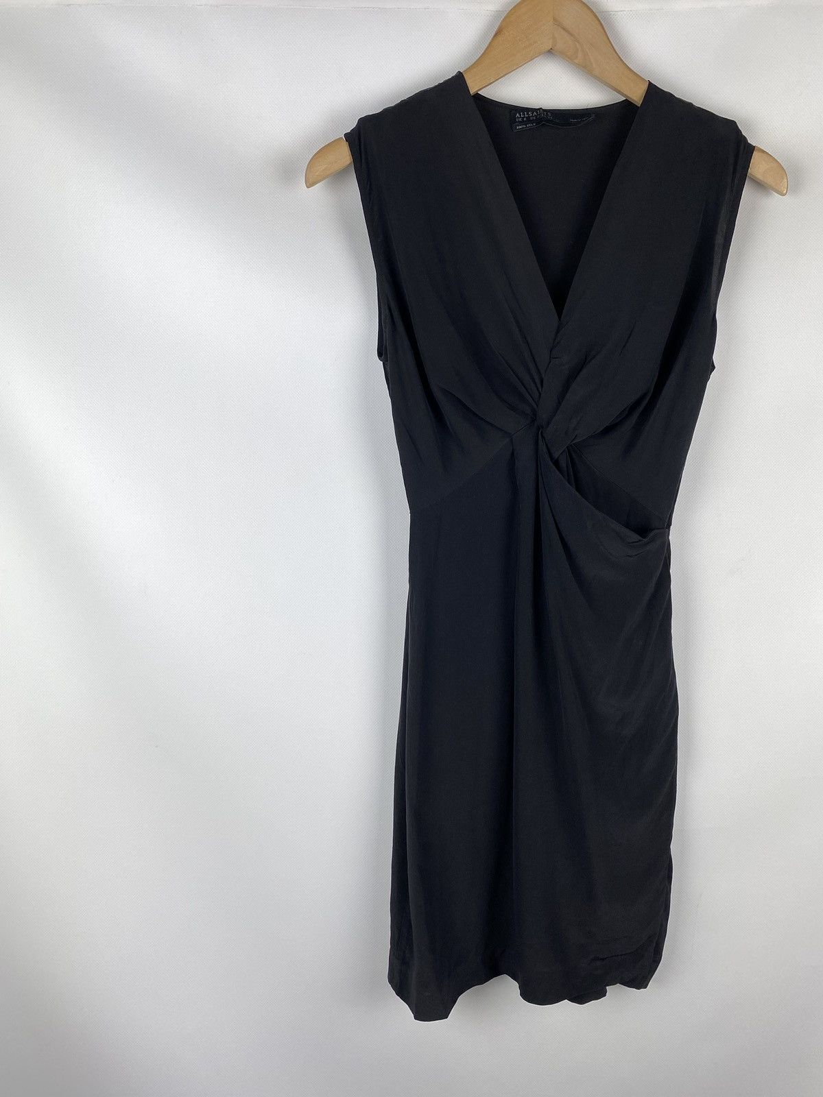 all saints black wrap dress Elsie Zipper Maxi Dress Black