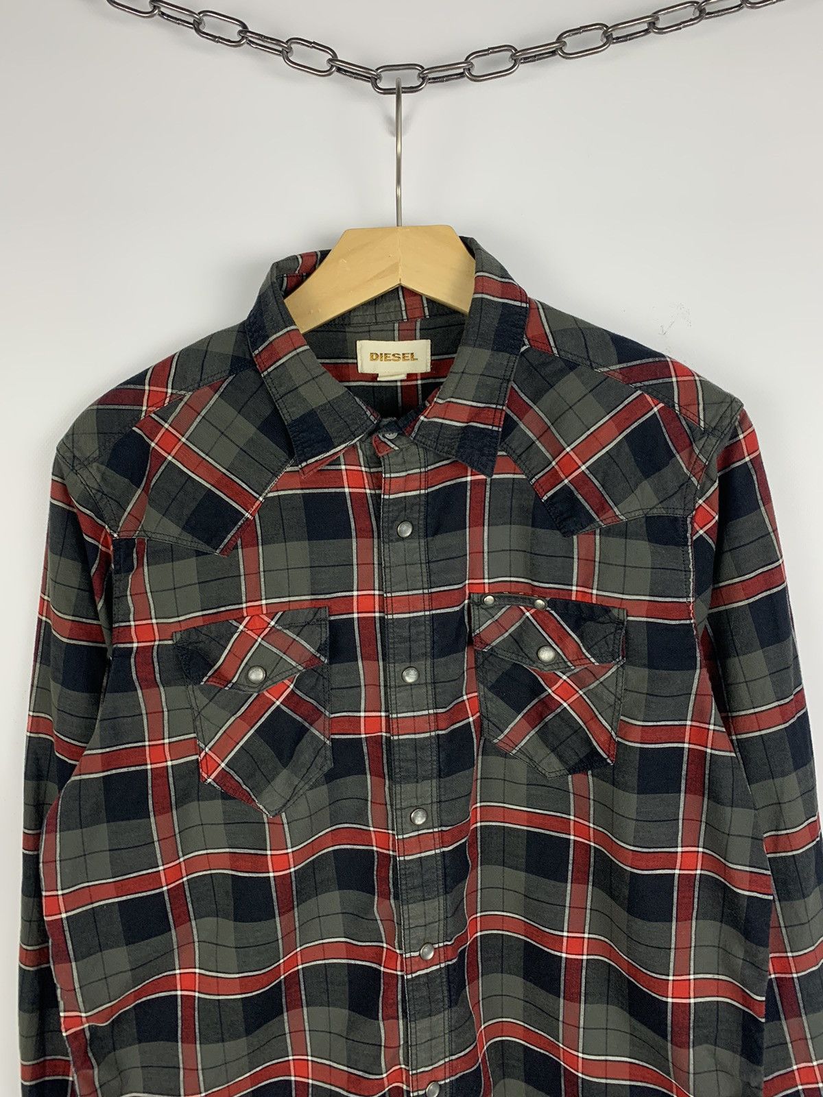 Diesel Diesel Plaid Avant Garde Shirt Buttons Ups Mens Size M Y2K Size US M / EU 48-50 / 2 - 2 Thumbnail