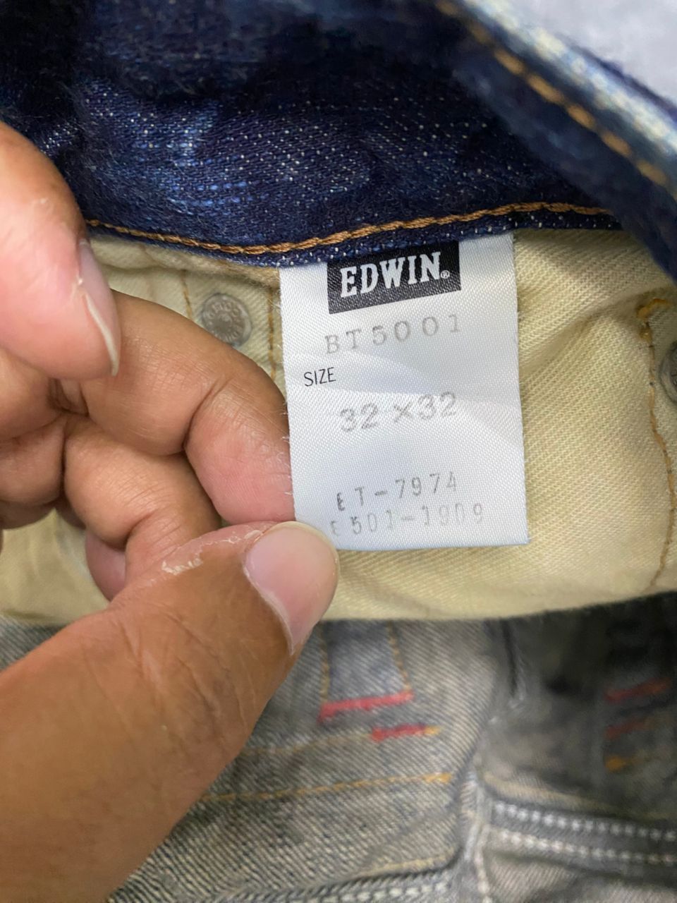 Edwin 💥Flare💥Vintage Edwin 503 Blue Trip Distressed denim Size US 35 - 17 Thumbnail
