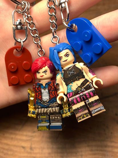 Cartoon Network × Handmade irritated studio arcane jinx vi anime keychain minifigure Size ONE SIZE - 3 Thumbnail
