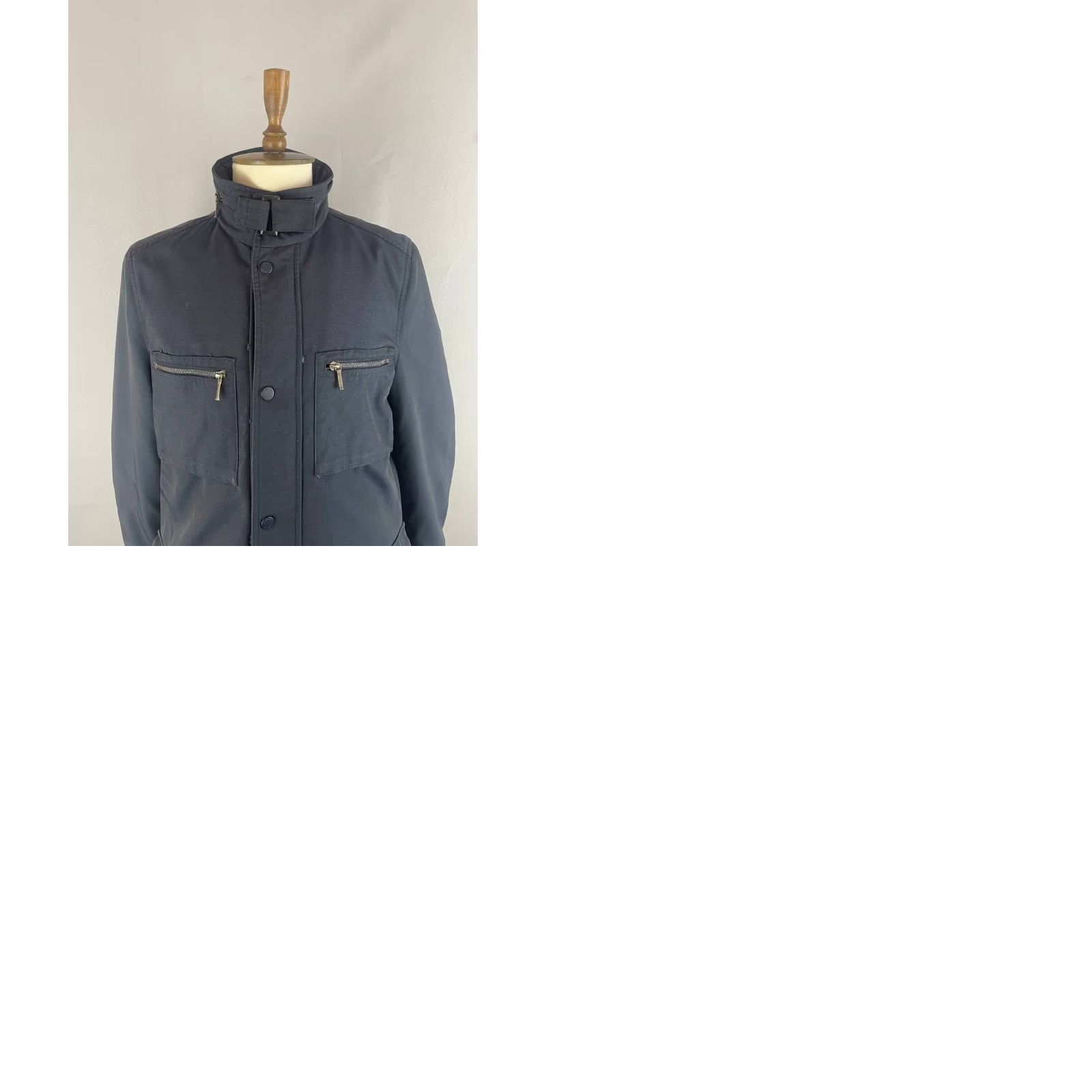 Canali Canali Mens Jacket Windbreaker Full Zip Black Polyester Size US M / EU 48-50 / 2 - 11 Thumbnail