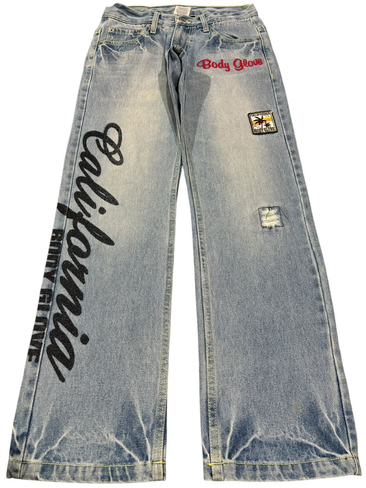 Body Glove × Seditionaries × Vintage Y2k Body Glove California Strike Distressed Patchwork Jeans Size US 29 - 1 Thumbnail