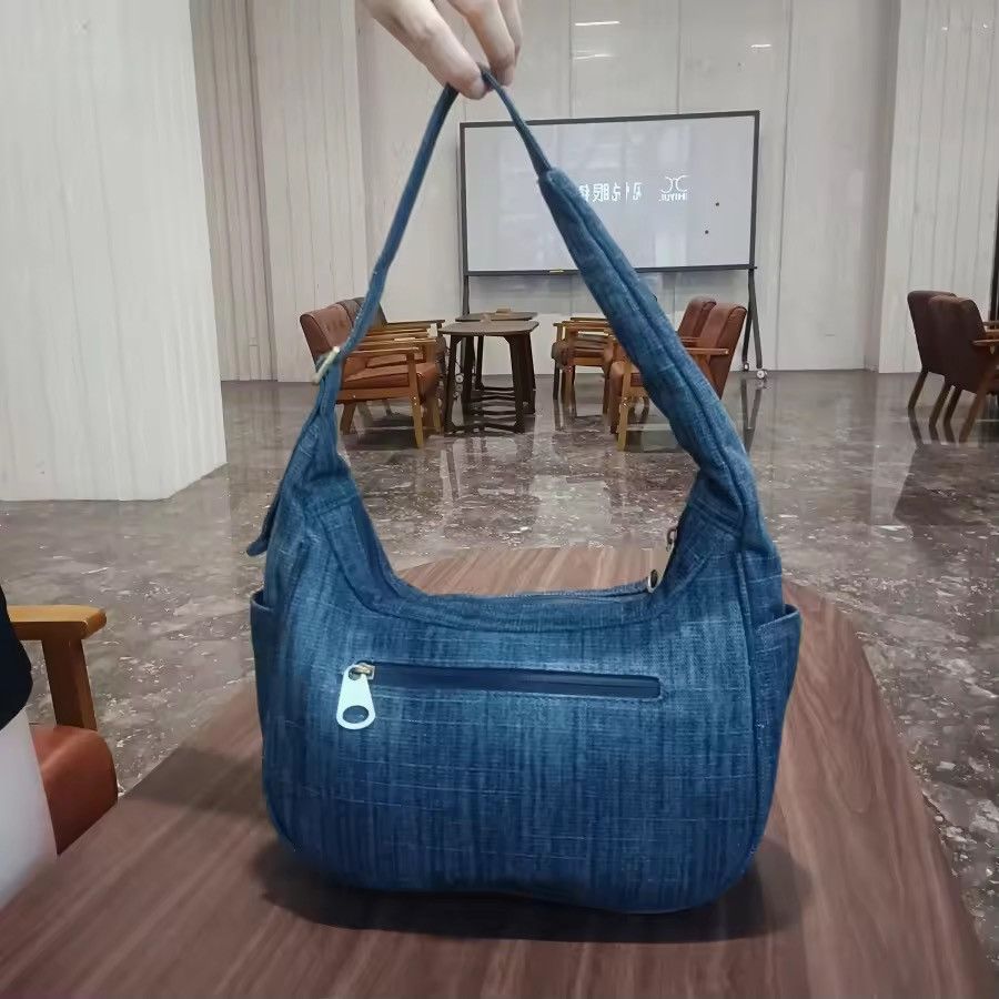 Japanese Brand × Vintage Large Capasity Denim Jean Hobo Bag Size ONE SIZE - 3 Thumbnail