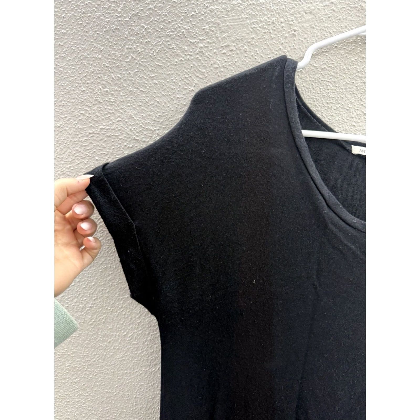 Vintage Antistar Womens Dress Size Medium Black Rolled Short Sleeve V-Neck Dress Shirt Midi Casual Party/Cocktail Travel Womens Size 32" / US 10 / IT 46 - 2 Thumbnail