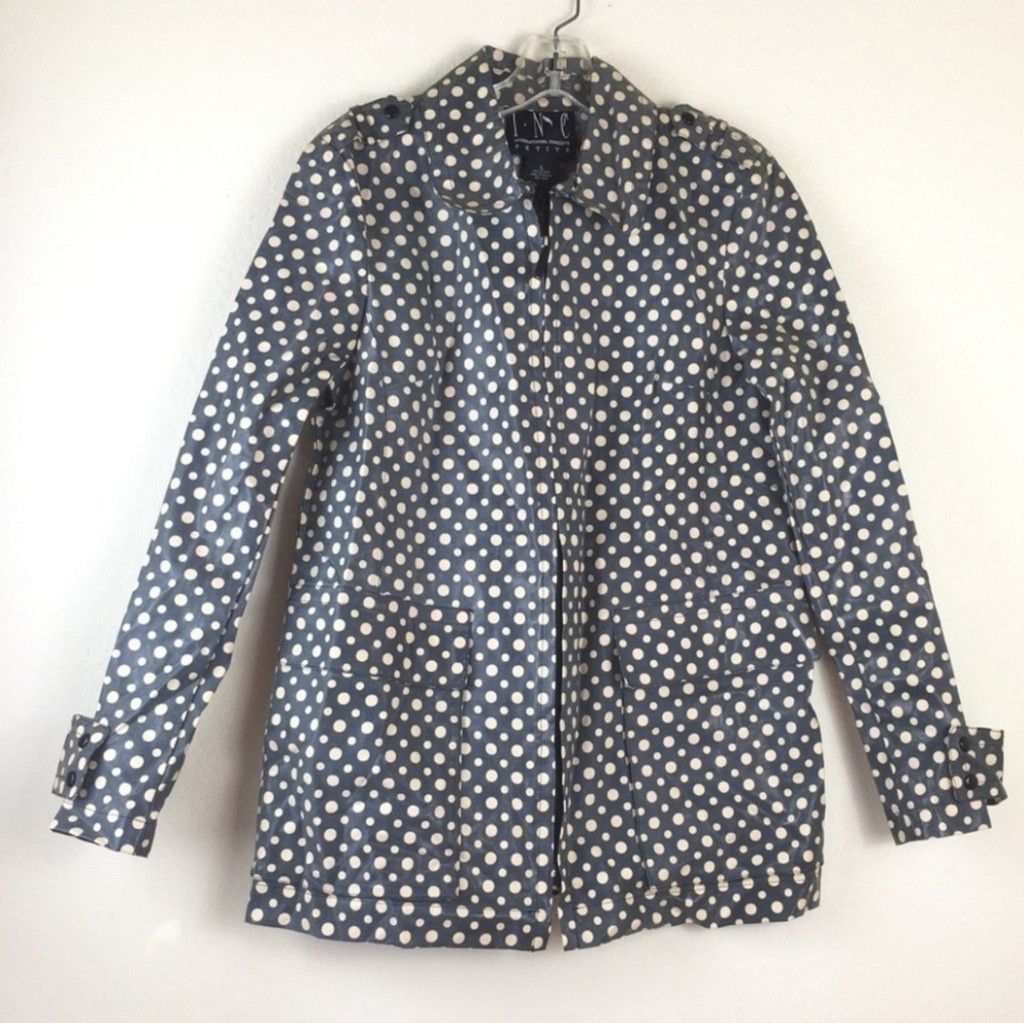 I.N.C EUC INC Polka Dot Raincoat Size S / US 4 / IT 40 - 4 Thumbnail