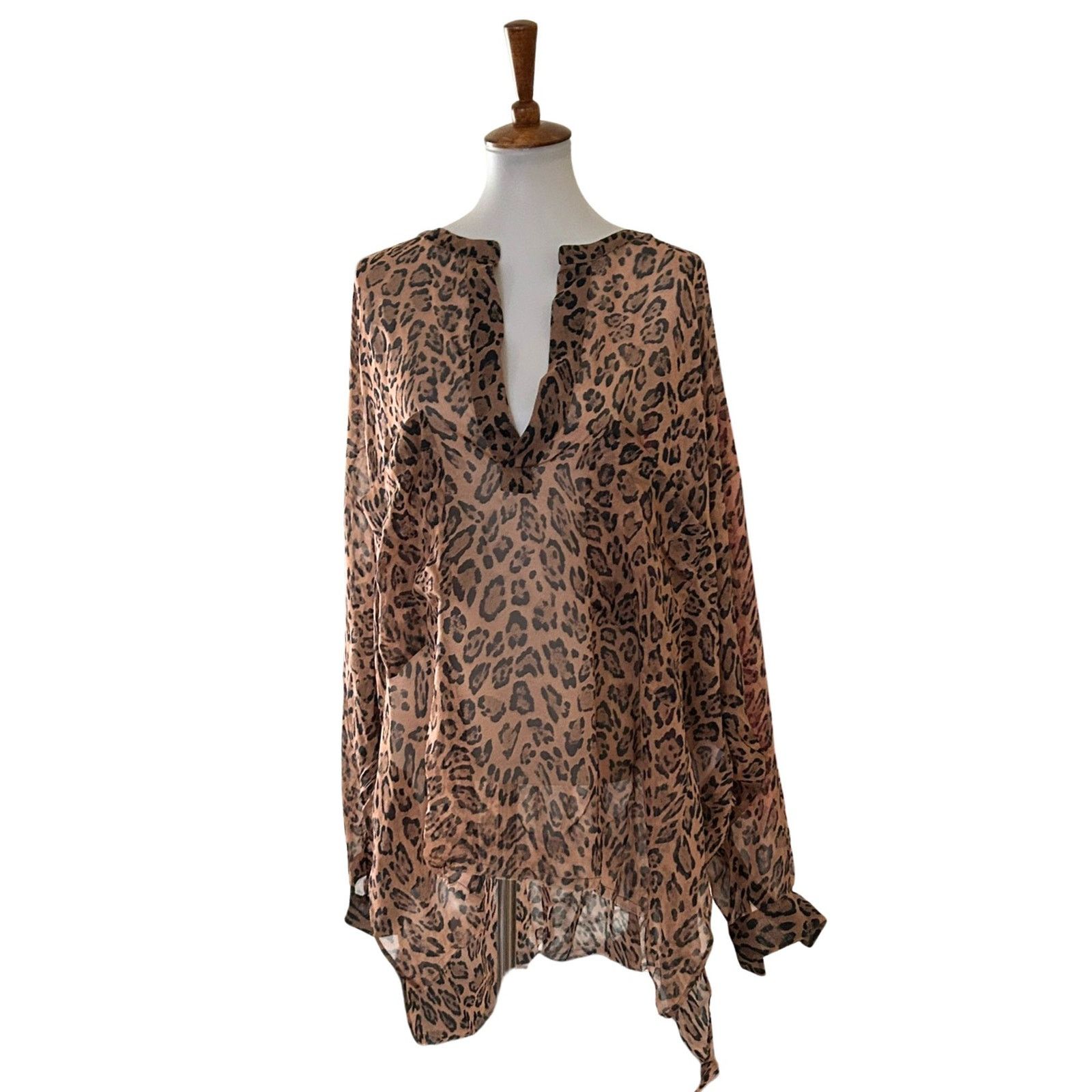 Faith Connexion Faith Connexion Leopard Silk Tunic Blouse – 100% Silk Size M / US 6-8 / IT 42-44 - 3 Thumbnail