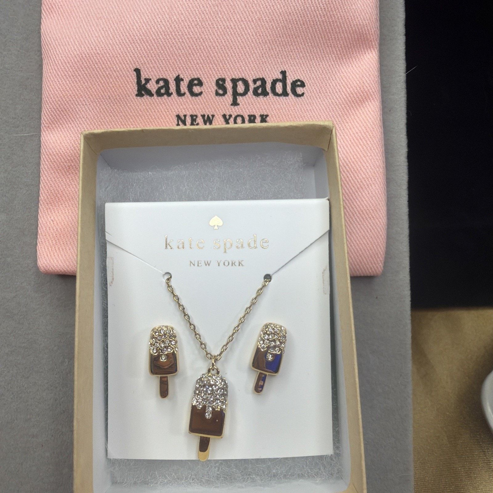 Kate Spade Kate Spade Ice Pop Necklace w Earrings Set Fast Food Gold Size ONE SIZE - 6 Thumbnail