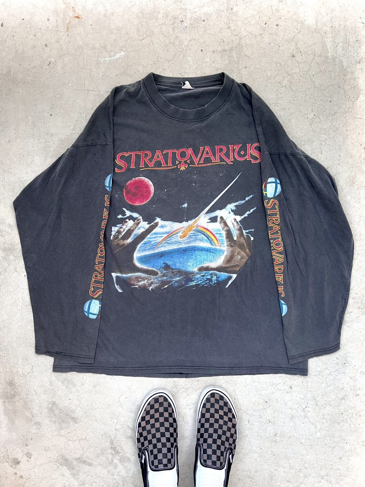 Stratovarius 90s Metal Band Vintage Longsleeve Faded T Shirt