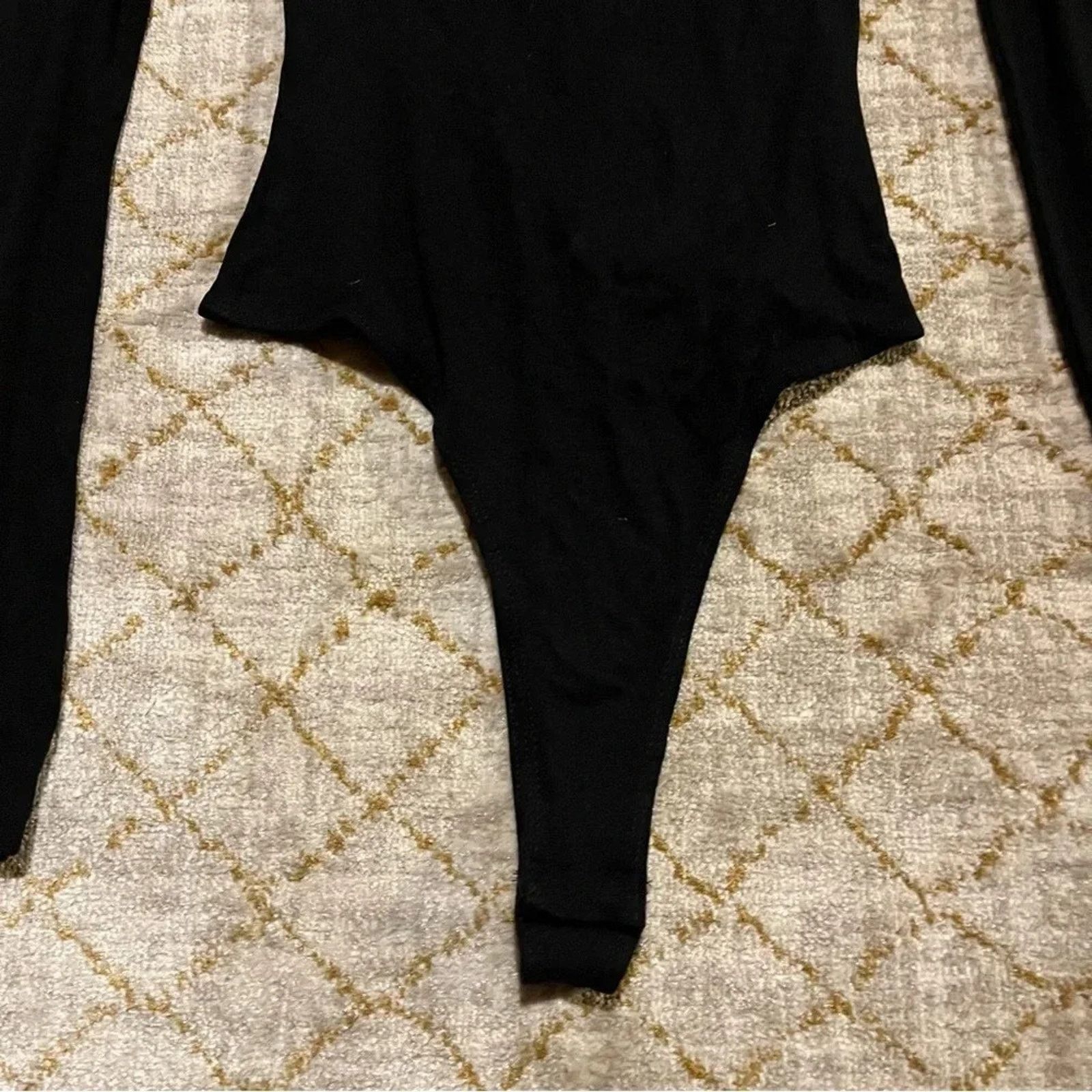 Asos Asos Bodysuit Turtleneck Mock Neck Black Long Sleeve Size 4 Size S / US 4 / IT 40 - 3 Thumbnail