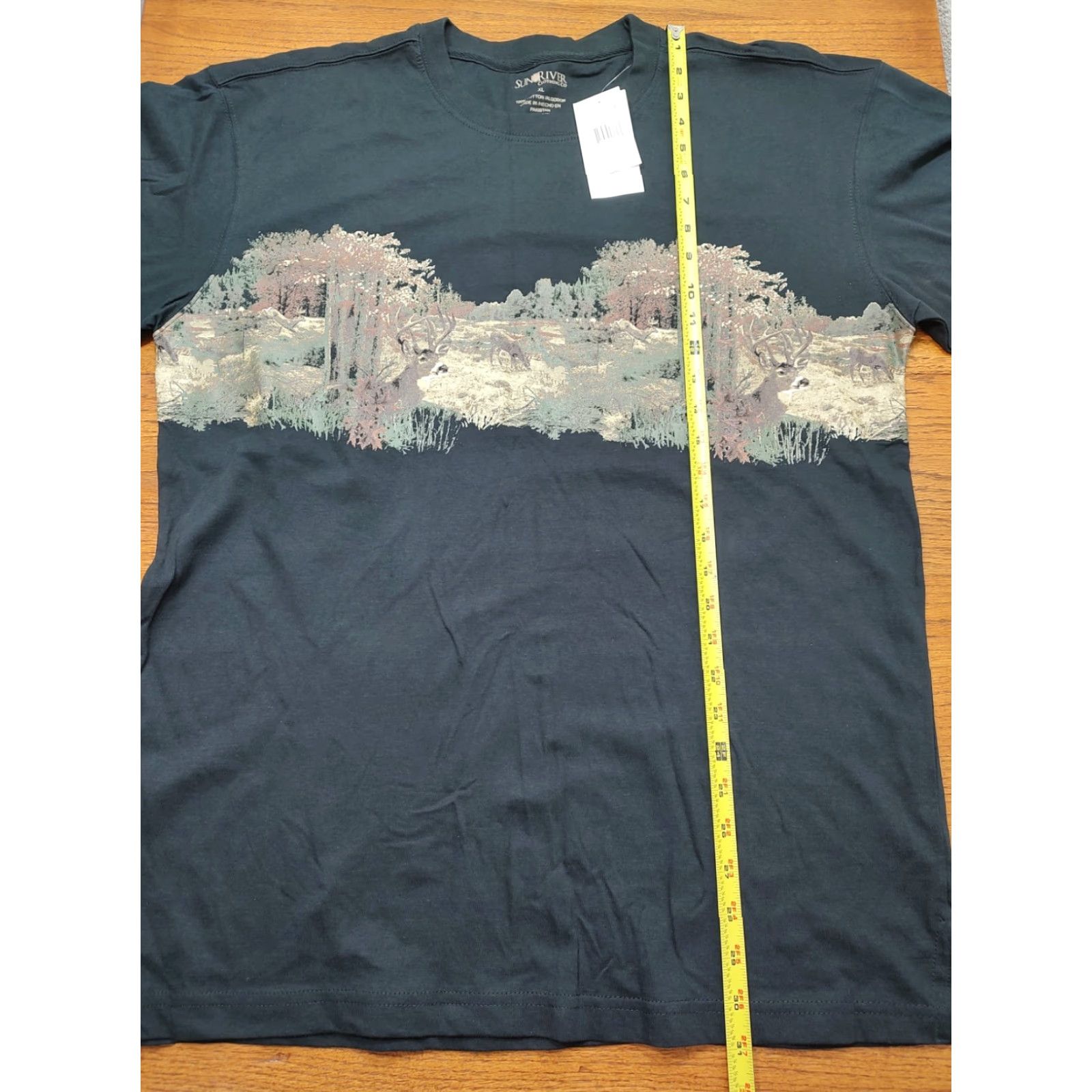 Vintage VINTAGE Sun river Long Sleeve T-Shirt Mens Wrap Around Deer Graphic Black XL 2XL Crew Neck Cotton Autumn Spring Nature Mens Size US XXL / EU 58 / 5 - 5 Thumbnail