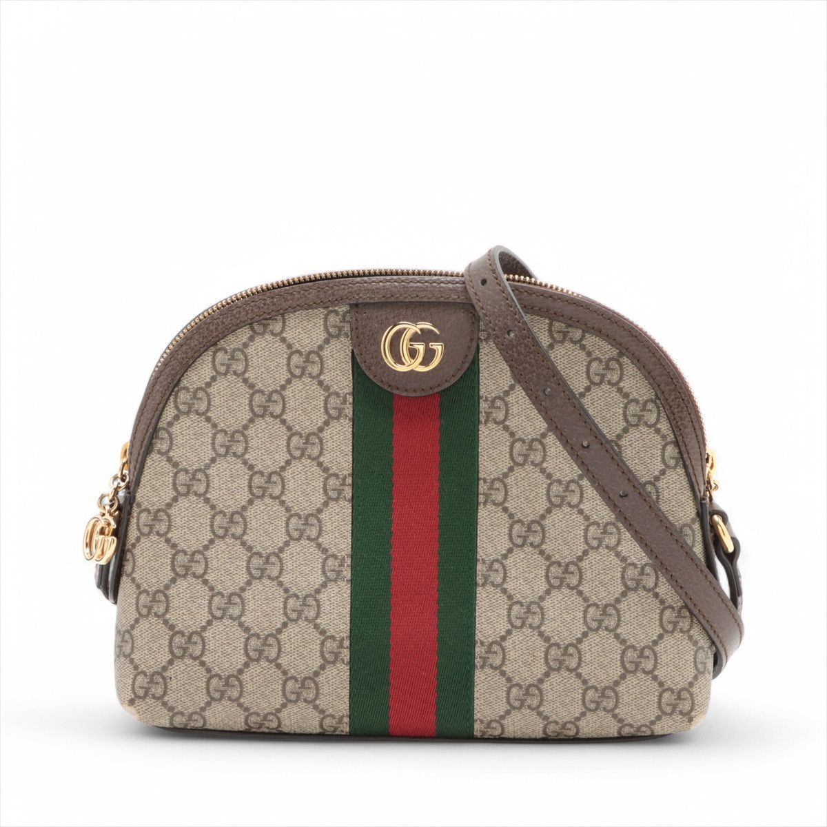 Gucci Gg Supreme Ophidia Leather Shoulder Bag in Beige, Women's
