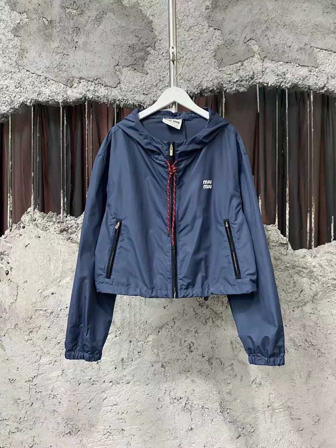 Miu Miu Miumiu Navy Zip Jacket with Hood Size M / US 6-8 / IT 42-44 - 1 Thumbnail