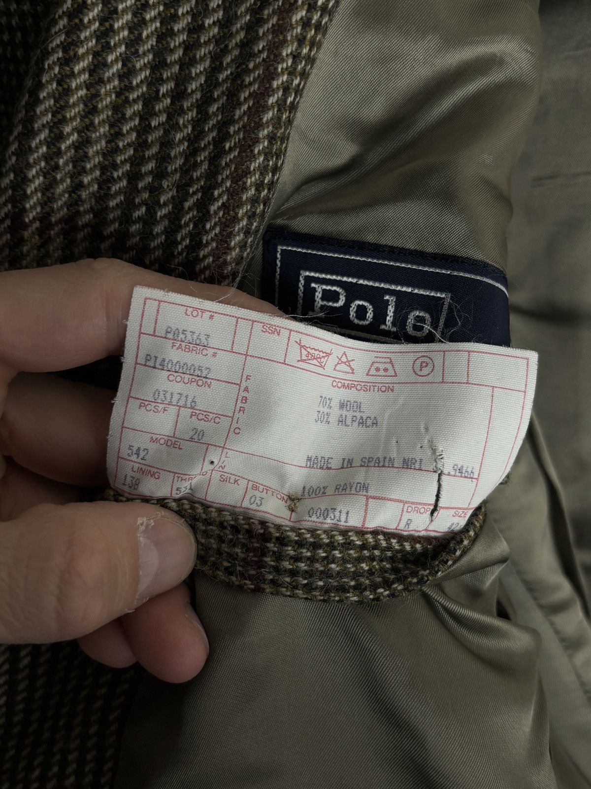 Polo Ralph Lauren Polo Ralph Lauren vintage wool & alpaca blazer jacket Size 42R - 9 Thumbnail
