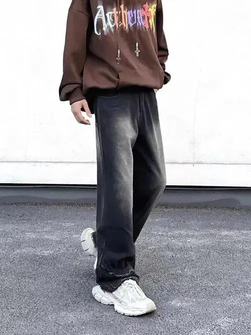 Japanese Brand × Jean Retro high street washed distressed vertical wide leg jeans Size US 32 / EU 48 - 4 Thumbnail
