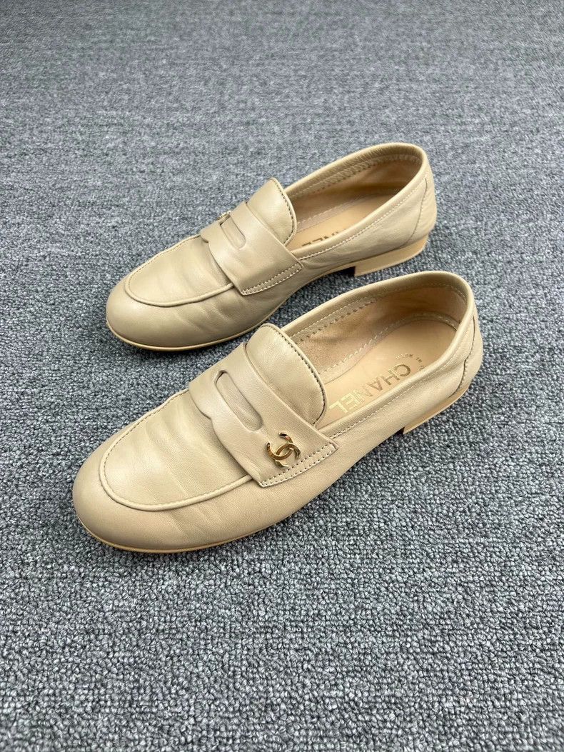 Chanel Chanel Lambskin Loafers Beige-yf Size US 7.5 / EU 40-41 - 1 Thumbnail