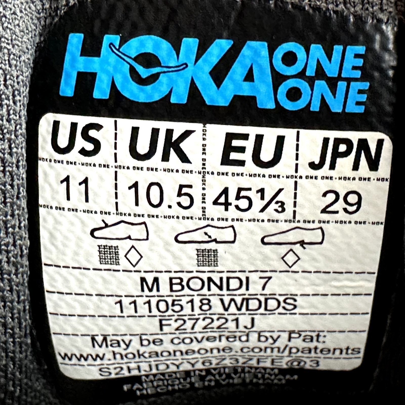 Hoka Hoka One One Bondi 7 Running Shoes Lace Memory Foam Gray 11 Size US 11 / EU 44 - 6 Thumbnail