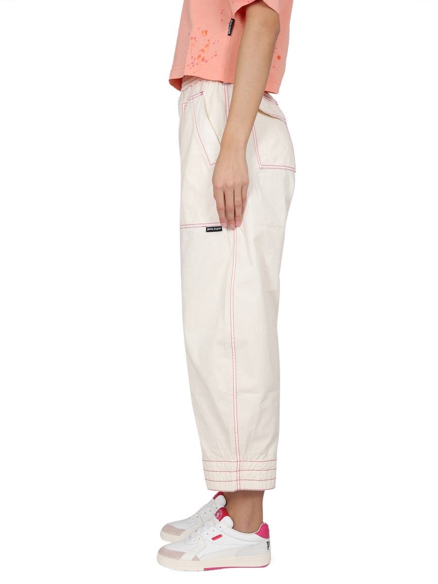 Palm Angels o1y1125 Sweatpant in Cream Size 26" / US 2 / IT 38 - 3 Thumbnail
