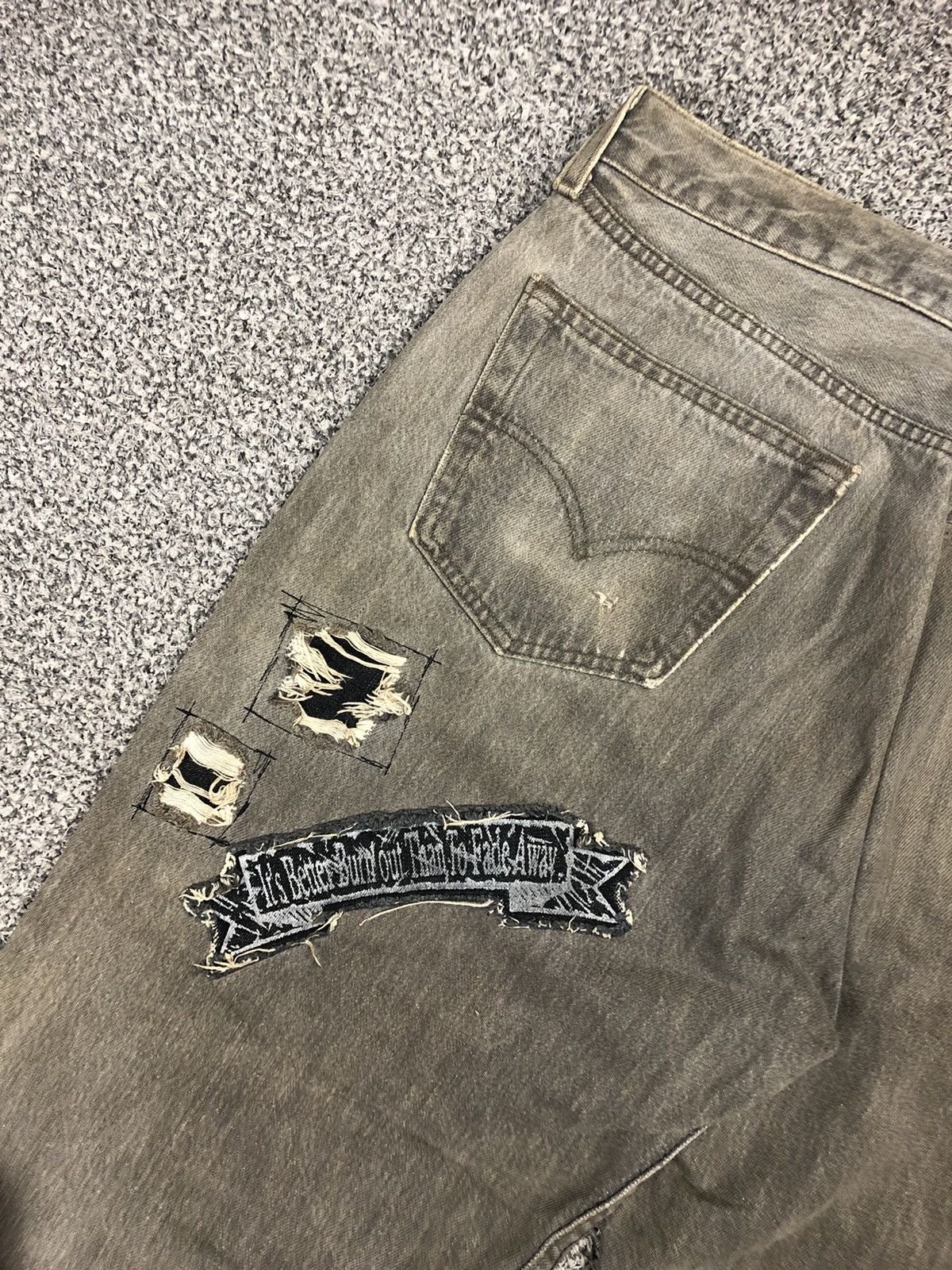 Japanese Brand × Levi's × Vintage Vintage Levis 511 Distressed Patches Kurt Cobain Style Jeans Size US 34 / EU 50 - 20 Thumbnail