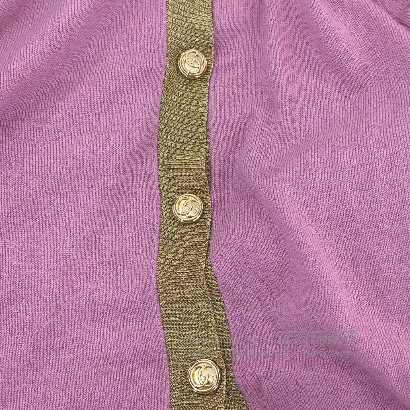 Gucci Guicci Gold-threaded buttoned knitted sweater jacket Size M / US 6-8 / IT 42-44 - 7 Thumbnail