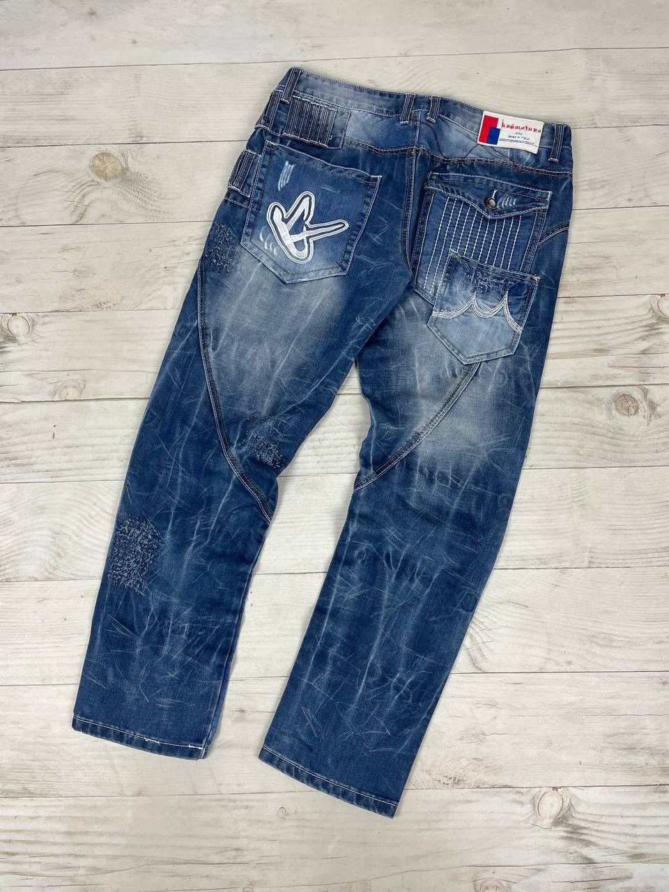 Japanese Brand Kosmo Lupo Denim Jeans Patchwork Multipockets Y2K Size US 36 / EU 52 - 2 Thumbnail