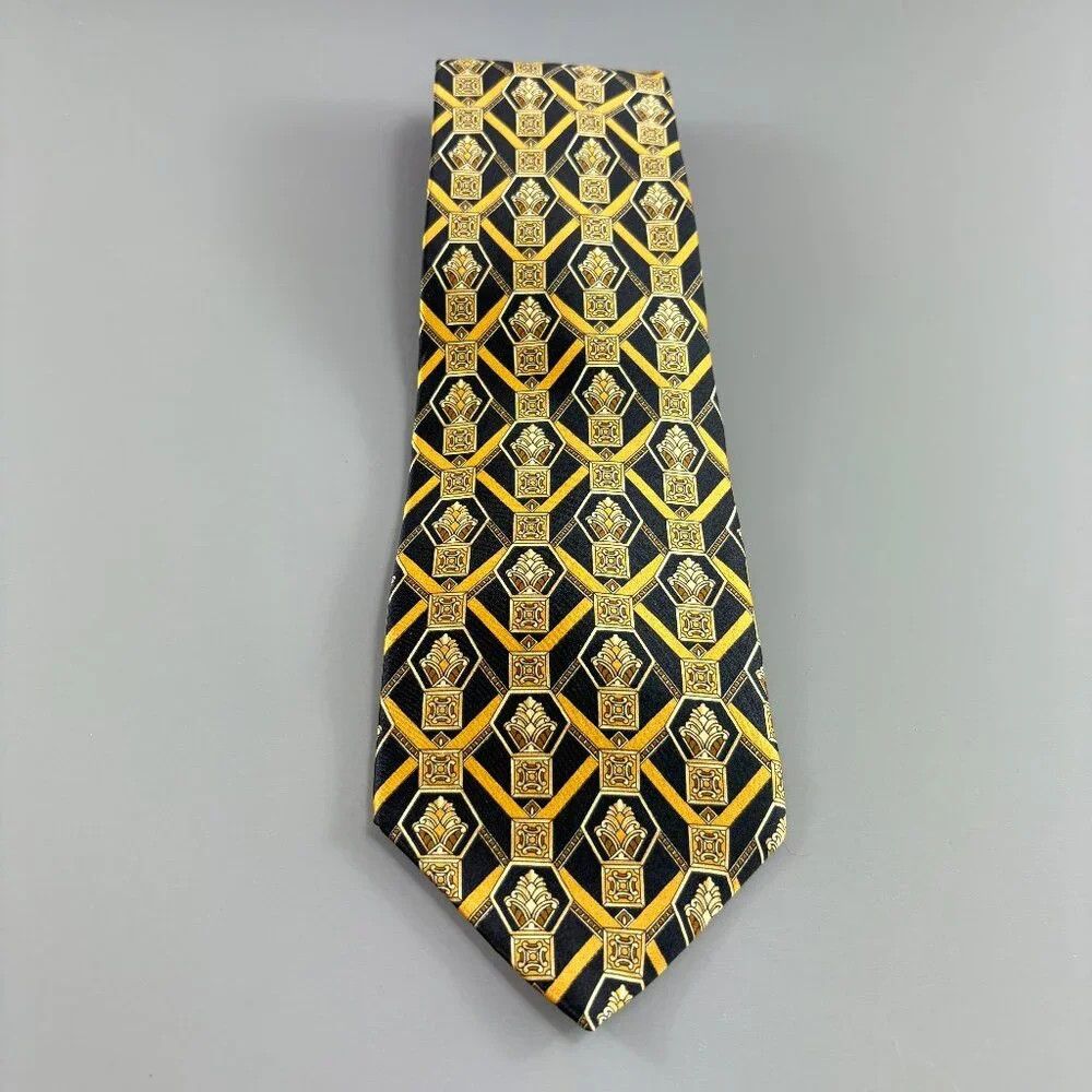 Henry Grethel Henry Grethel Black / Gold Men's Tie 4" x 60" Size ONE SIZE - 1 Thumbnail