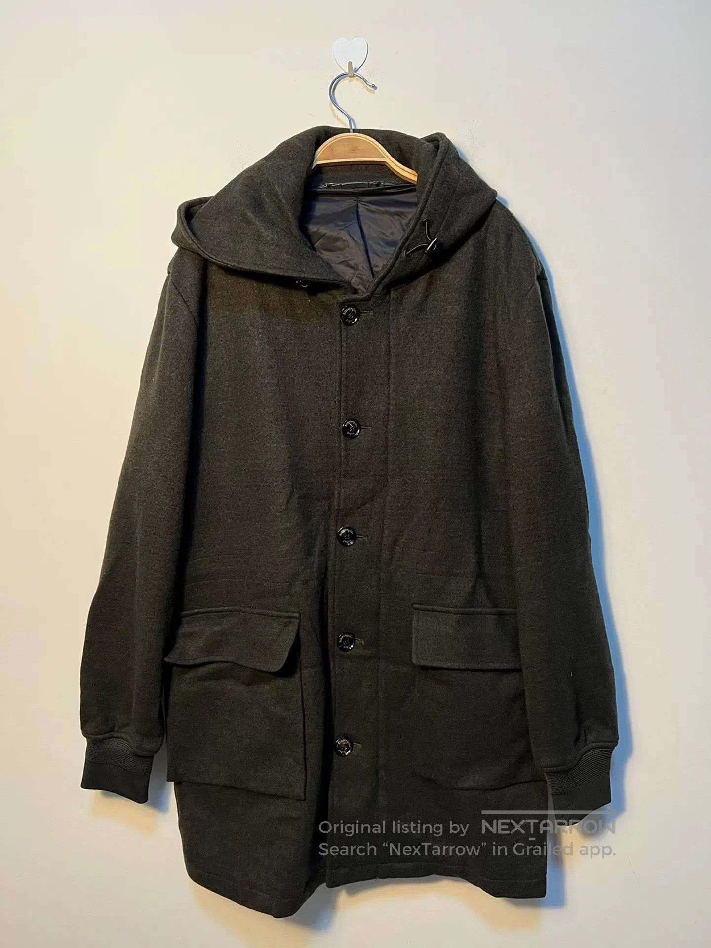 Zegna Men's Wool Coat in Dark Green.