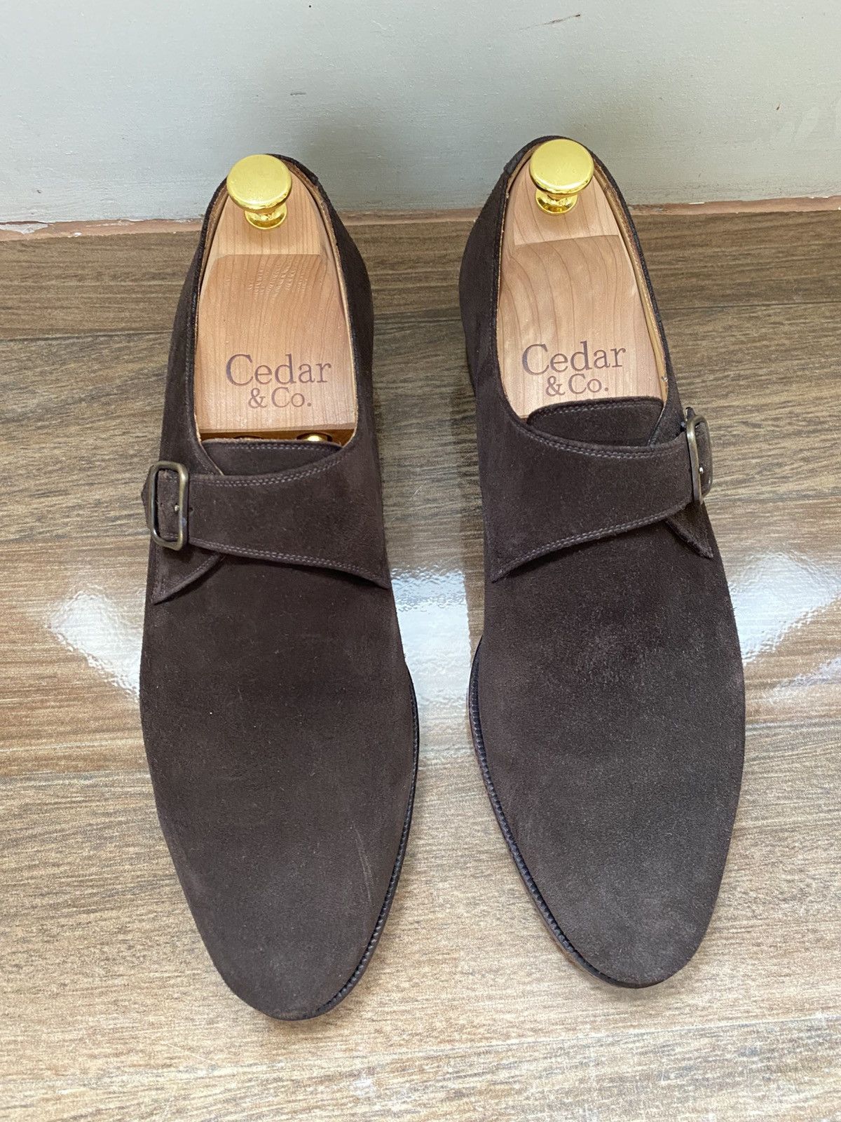 TLB Mallorca 196 Artista Dark Brown Suede Single monk strap Size US 8.5 / EU 41-42 - 2 Thumbnail