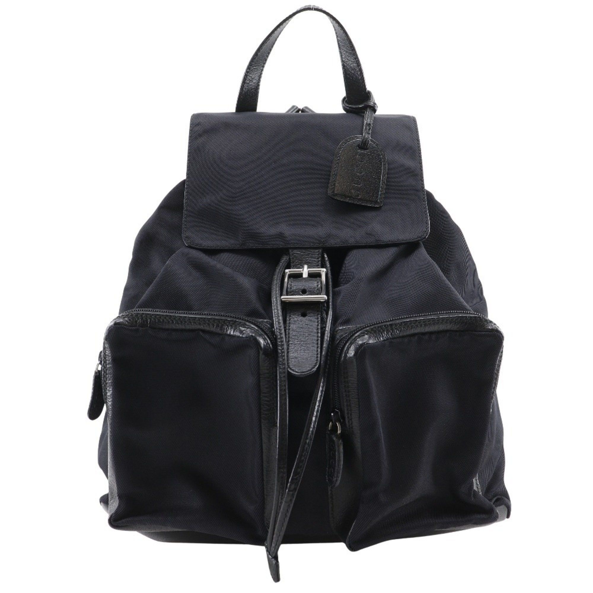 Gucci Gucci Backpack/Daypack 019.2058.0173.5 Nylon Canvas and Leather Black 2-Way with Belt Clasp, Women's I171625005 Size ONE SIZE - 1 Thumbnail