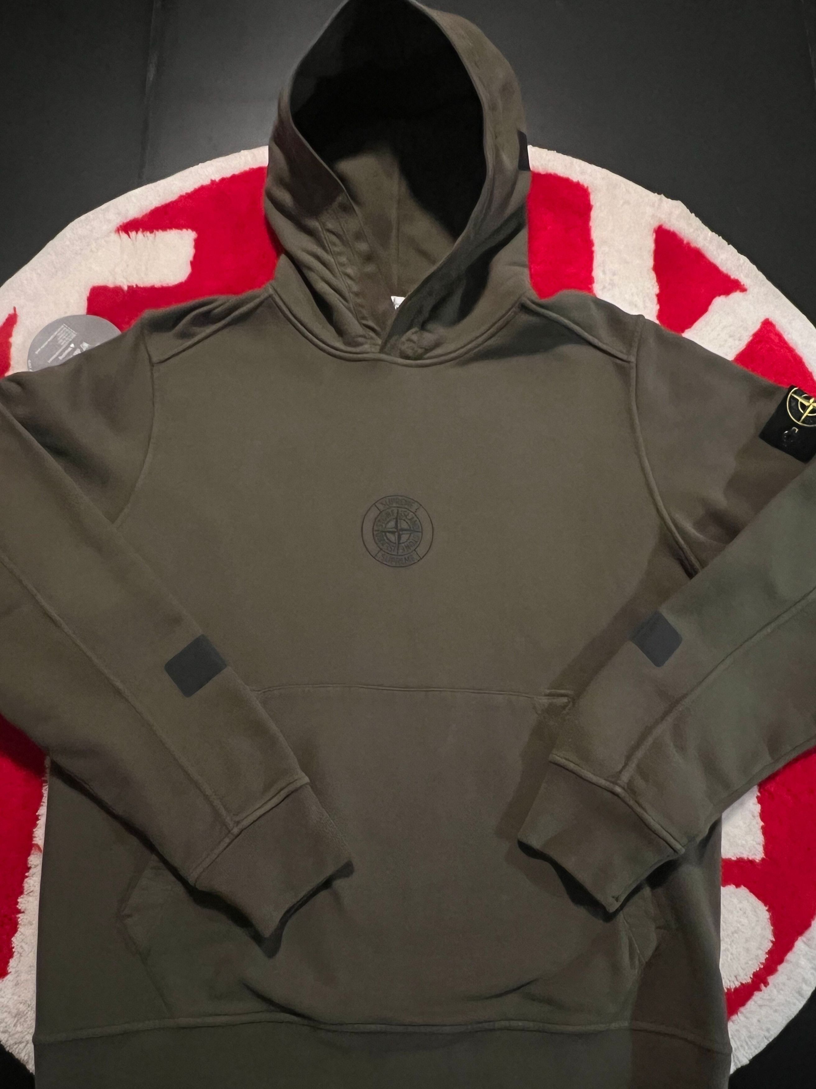 Stone Island × Supreme Supreme Stone Island Hooded Sweatshirt Large Olive Size US L / EU 52-54 / 3 - 2 Thumbnail