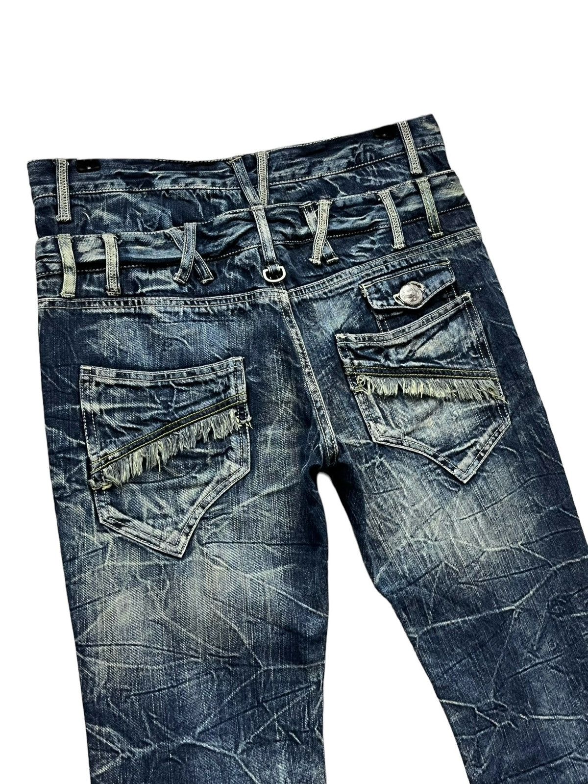 Japan Blue 🔥FYE💥BLOW BY BLUE Double Waist Acid Wash Punk Skulls Jeans Size US 31 - 2 Thumbnail