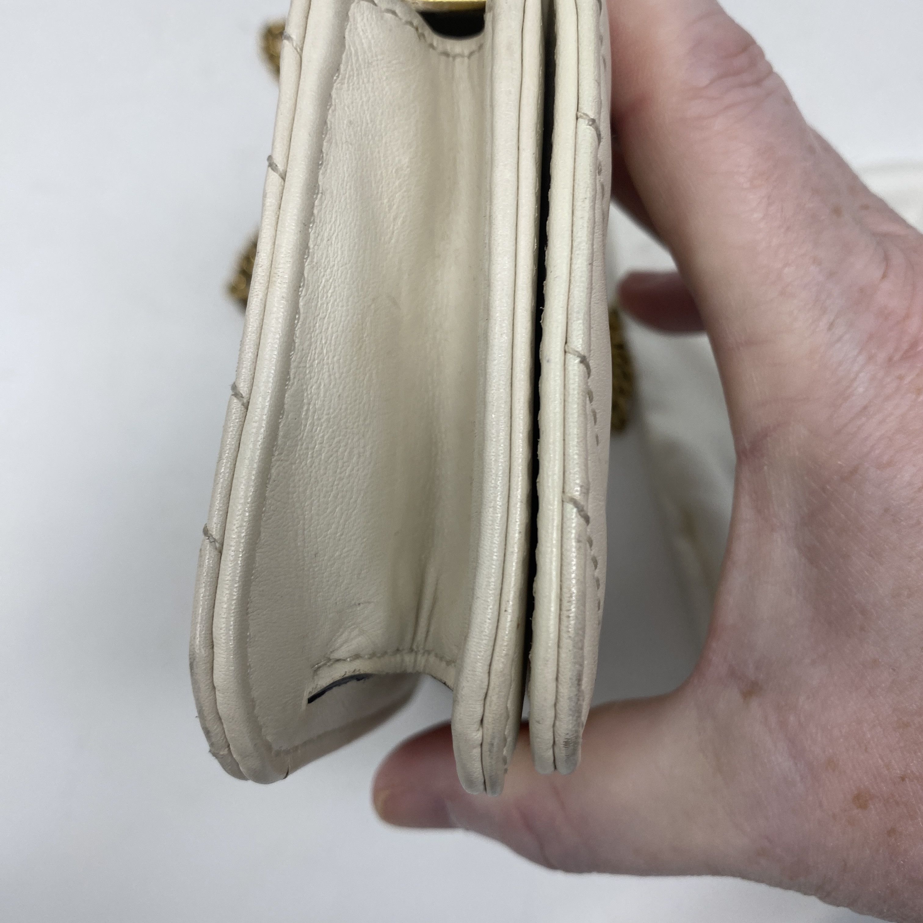 Gucci Gucci Calfskin Matelasse GG Marmot Mini Bag Cream Size ONE SIZE - 3 Thumbnail