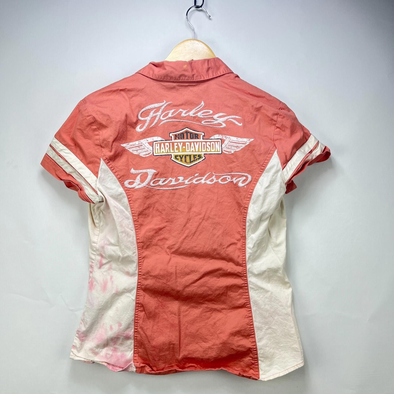 Harley Davidson Vintage y2K Harley Davidson Women's zip up Shirt Medium Size M / US 6-8 / IT 42-44 - 1 Thumbnail