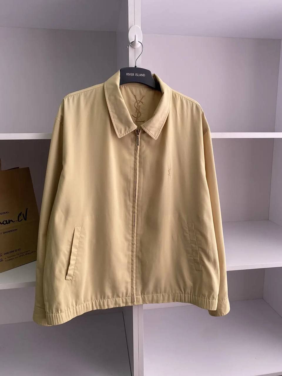 Saint Laurent Paris × Vintage × Yves Saint Laurent Vintage Yves Saint Laurent Logo Bomber Light Jacket Size US M / EU 48-50 / 2 - 3 Thumbnail