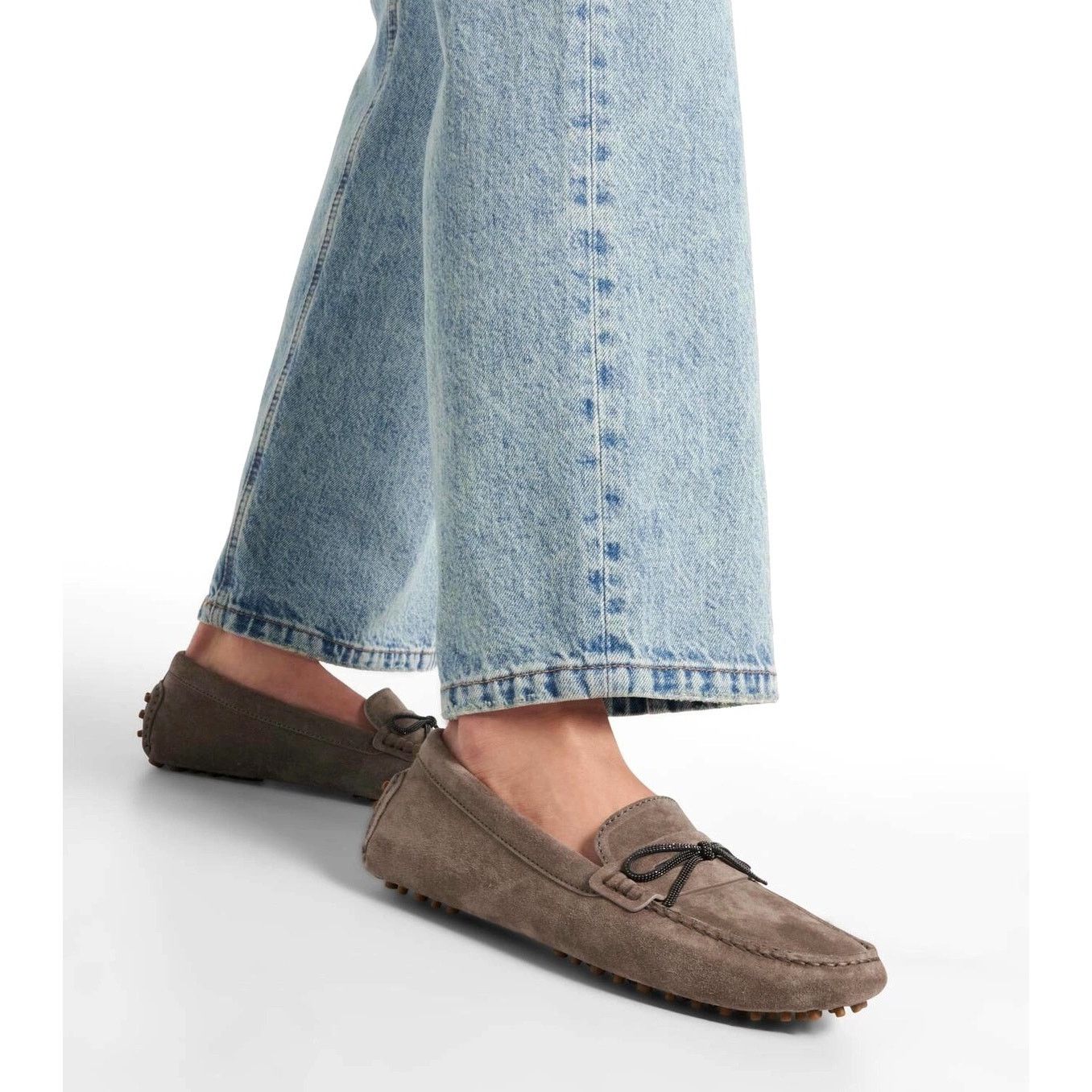 Brunello Cucinelli Brunello Cucinelli Suede Moccasins Loafers Grey 37.5 Size US 7.5 / IT 37.5 - 5 Thumbnail