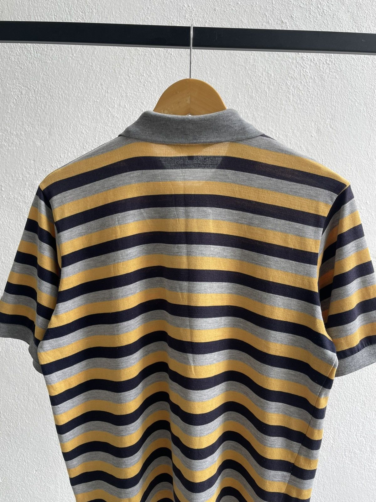 Bape A Bathing Ape Embroiderd Ape Logo Striped Polo Shirts Size US L / EU 52-54 / 3 - 11 Thumbnail